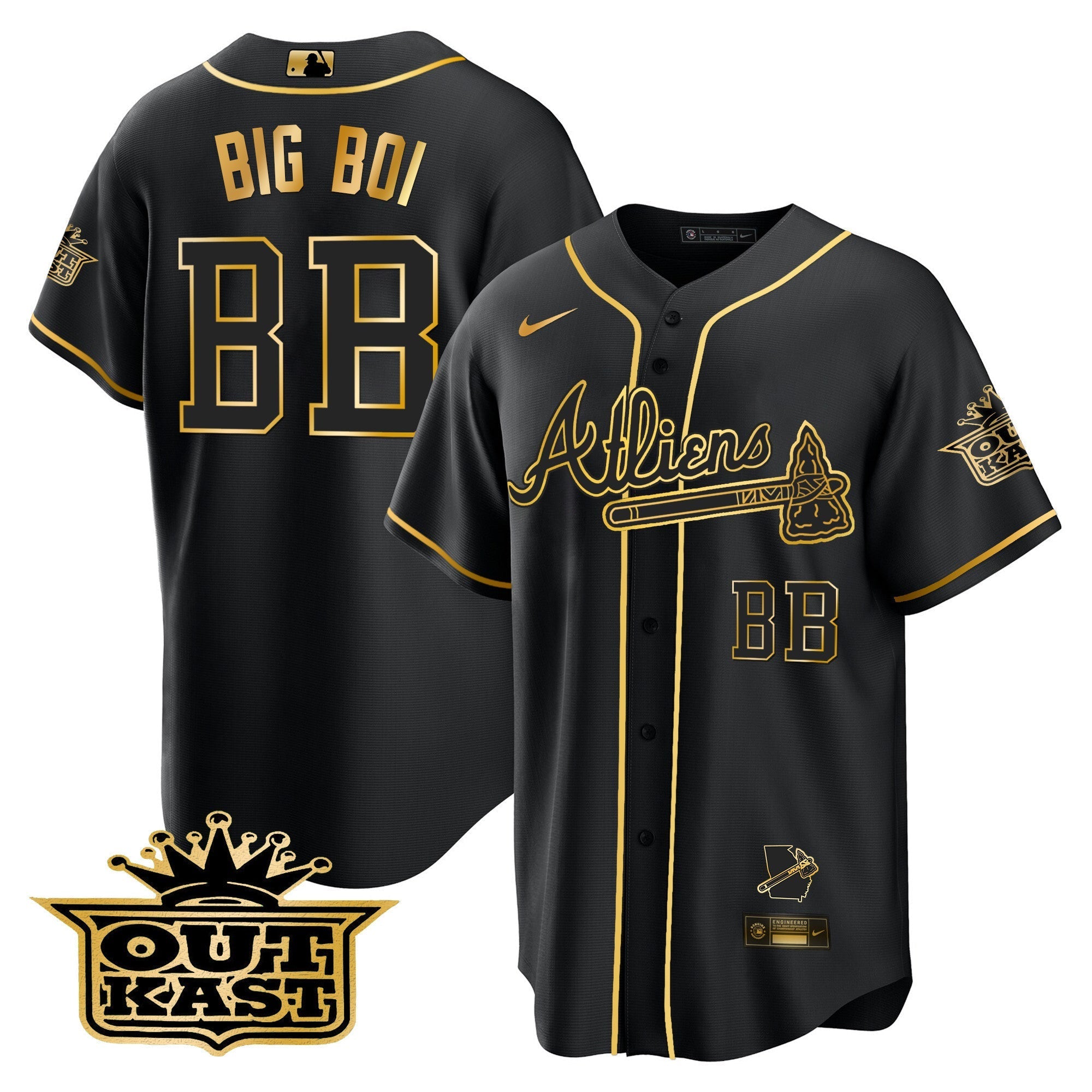 Men's Atlanta Braves Atliens Cool Base Jersey V2 - All Stitched