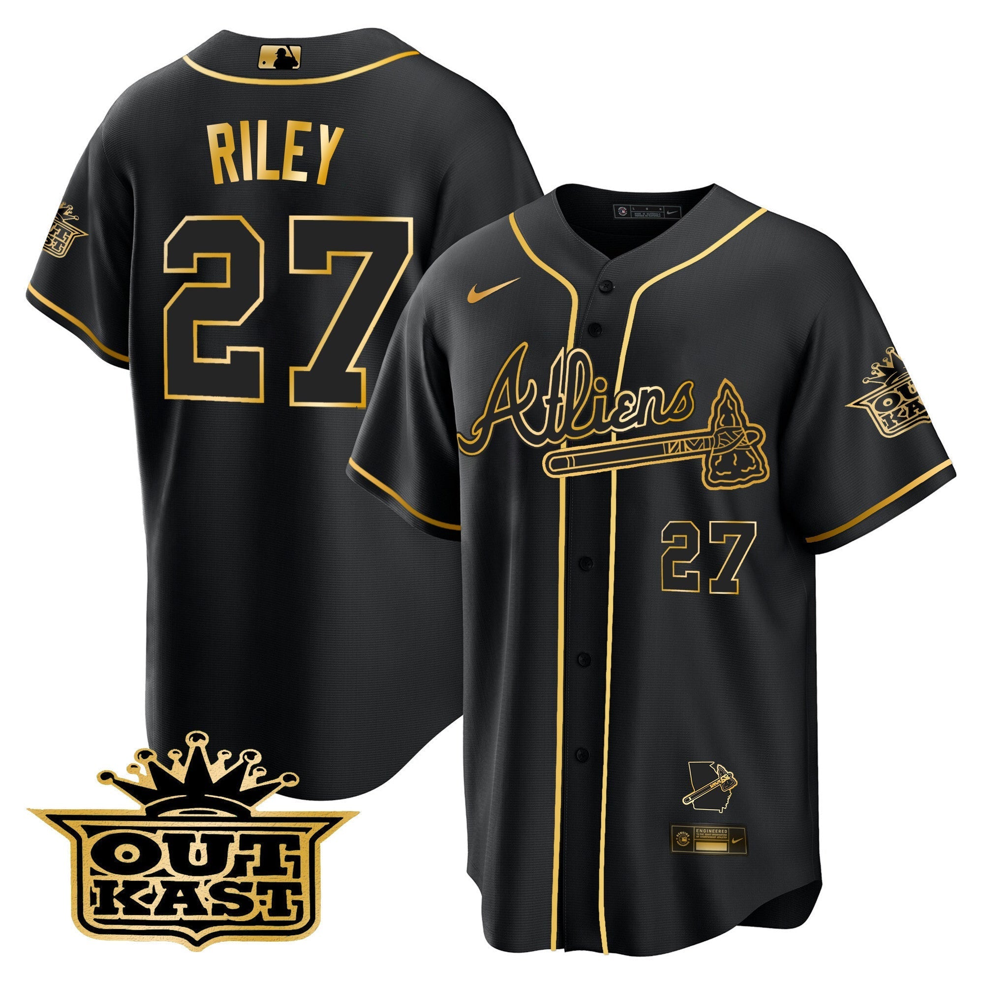 Men's Atlanta Braves Atliens Cool Base Jersey V2 - All Stitched