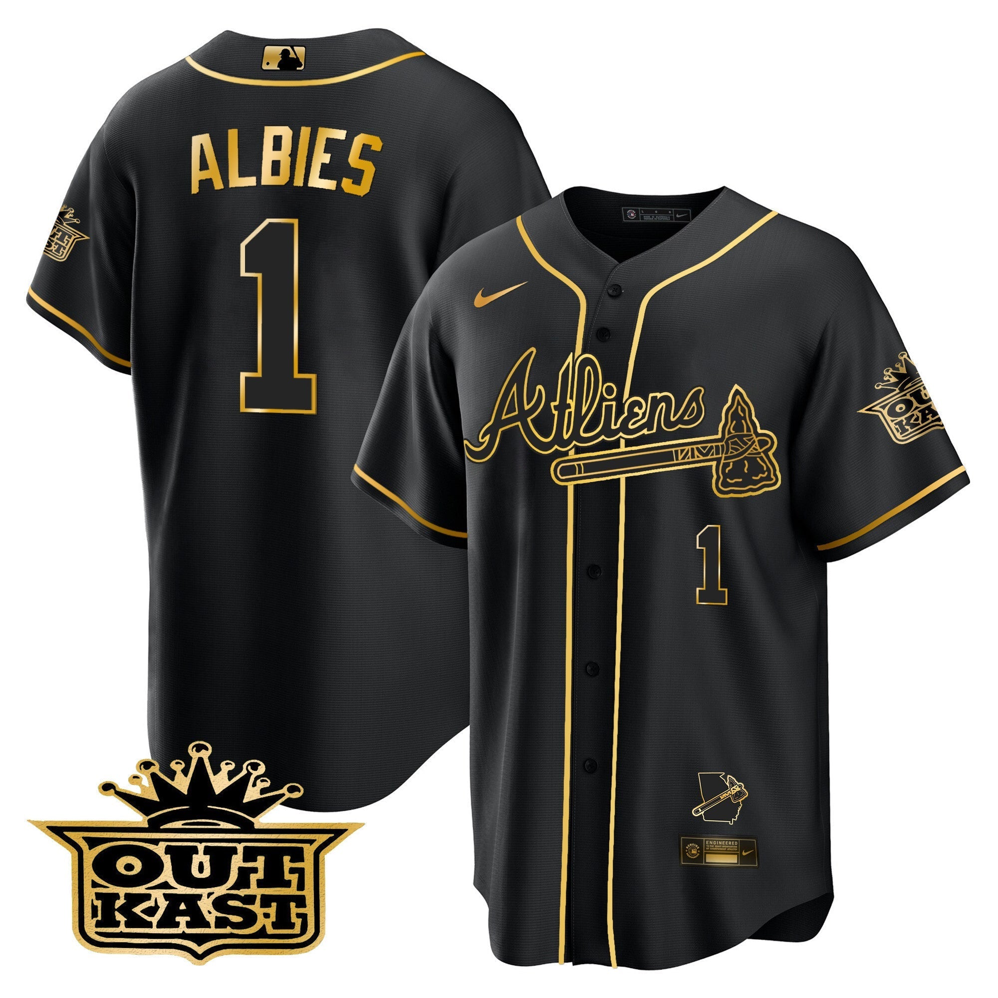 Men's Atlanta Braves Atliens Cool Base Jersey V2 - All Stitched