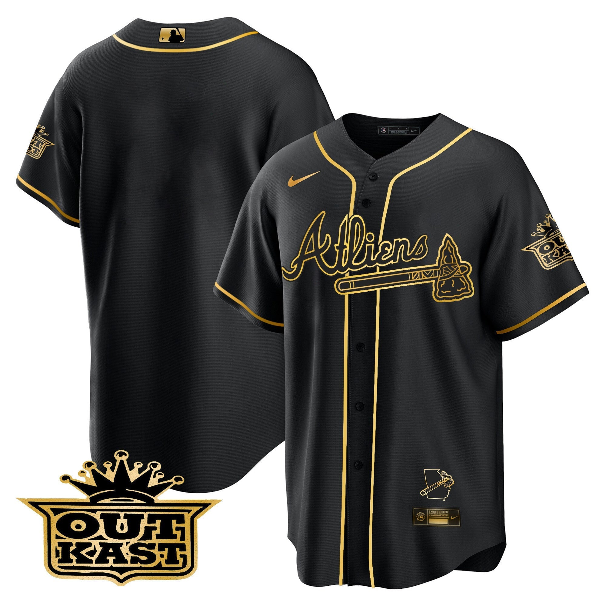 Men's Atlanta Braves Atliens Cool Base Jersey V2 - All Stitched