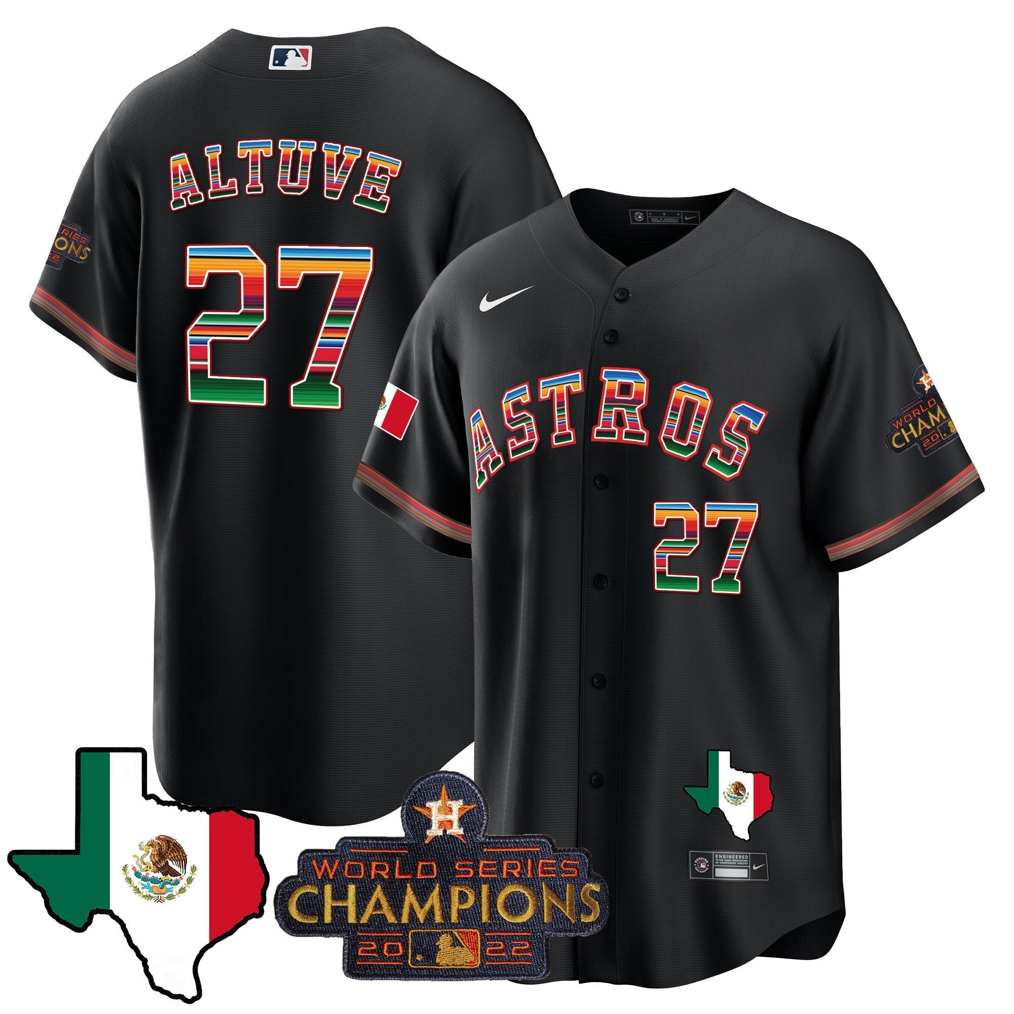 Men's Astros Mexico Texas Map Cool Base Jersey - All Stitched