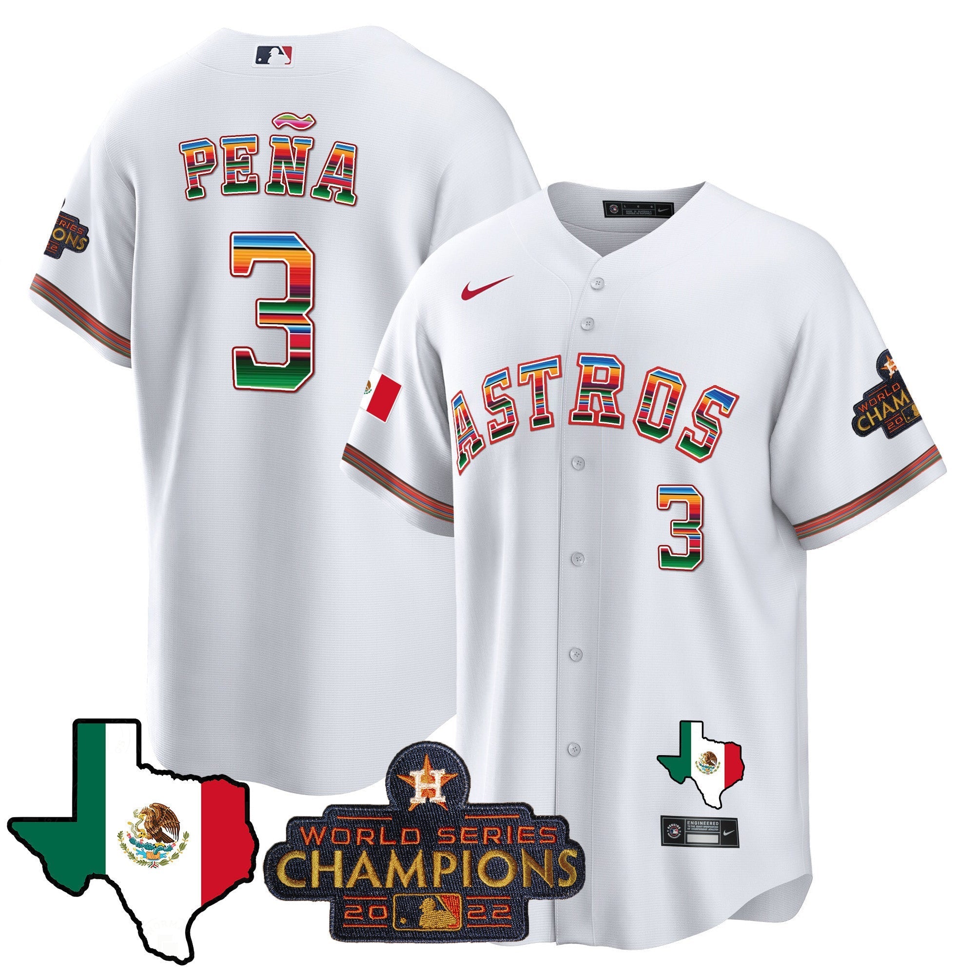 Men's Astros Mexico Texas Map Cool Base Jersey - All Stitched