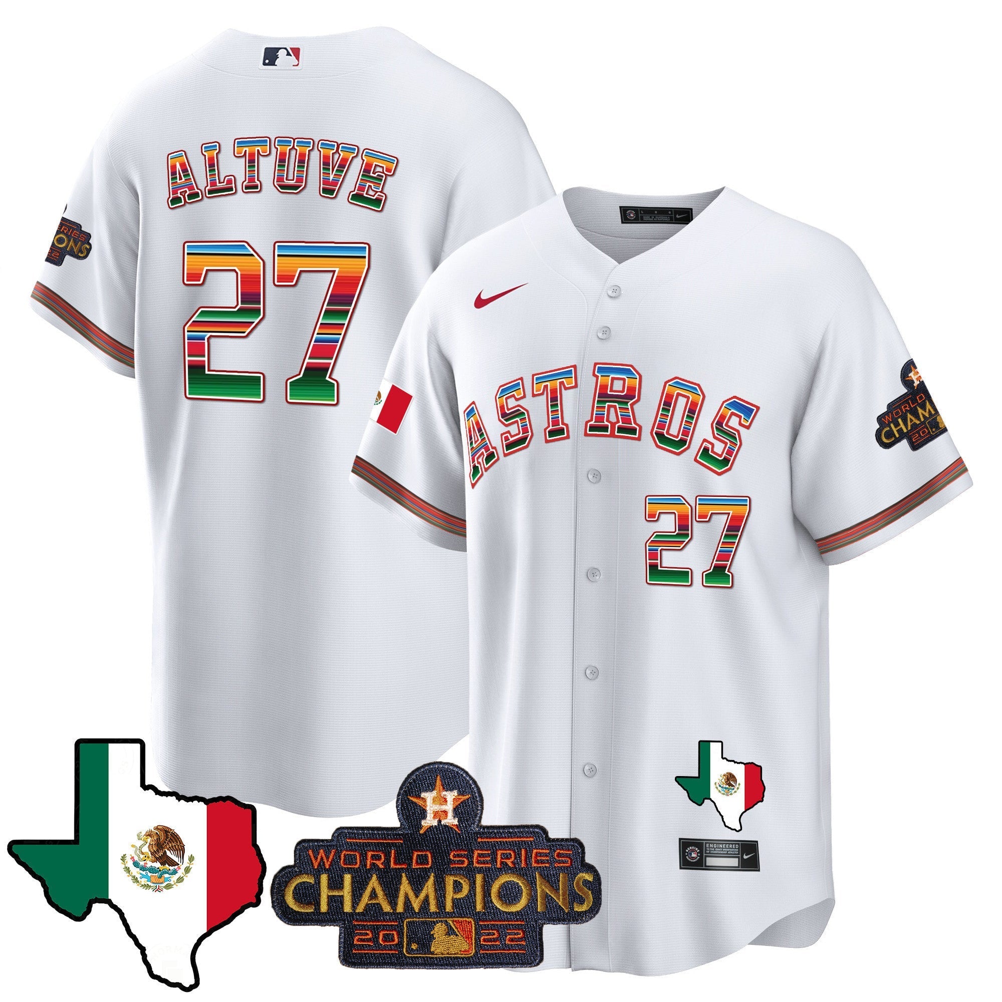 Men's Astros Mexico Texas Map Cool Base Jersey - All Stitched
