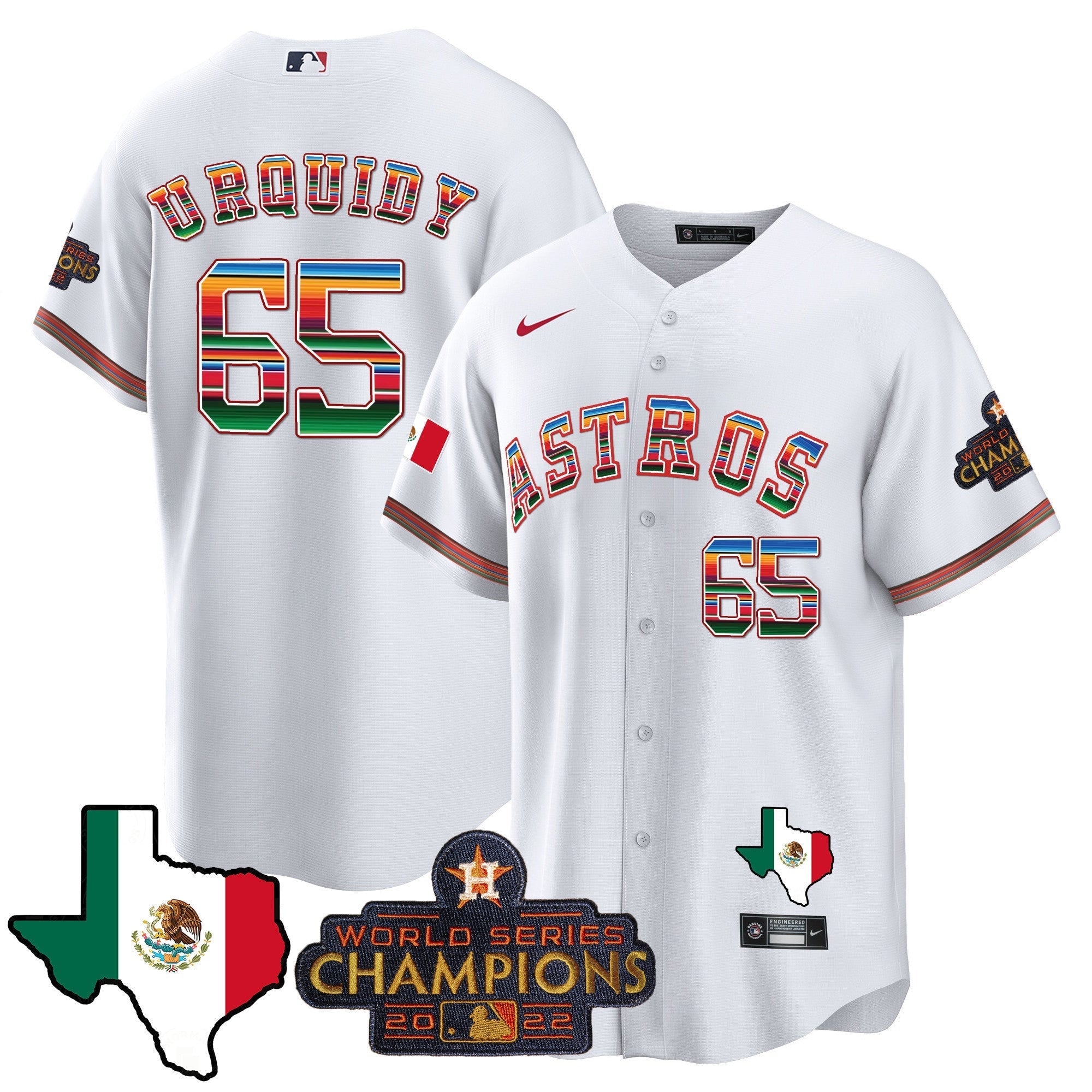 Men's Astros Mexico Texas Map Cool Base Jersey - All Stitched