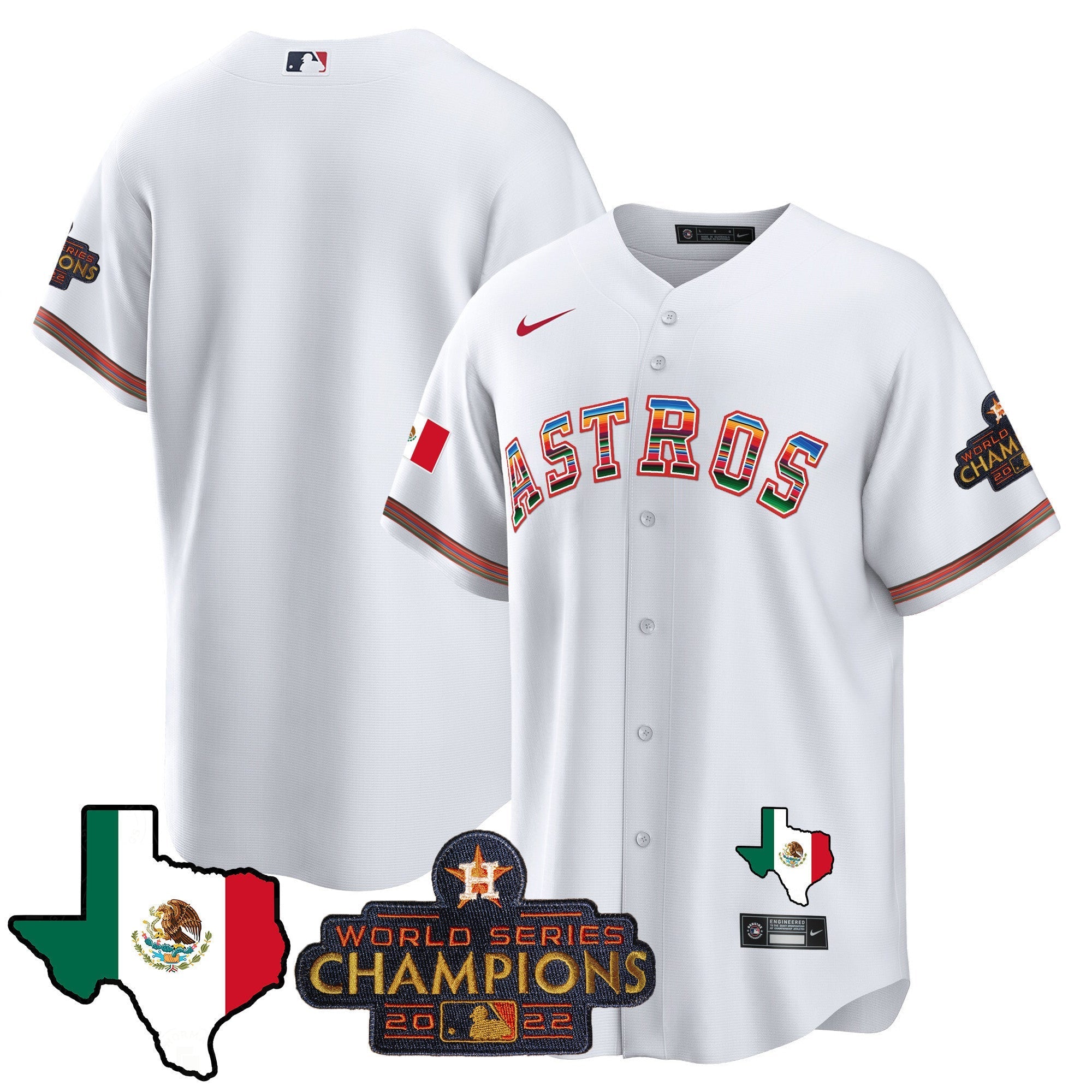 Men's Astros Mexico Texas Map Cool Base Jersey - All Stitched