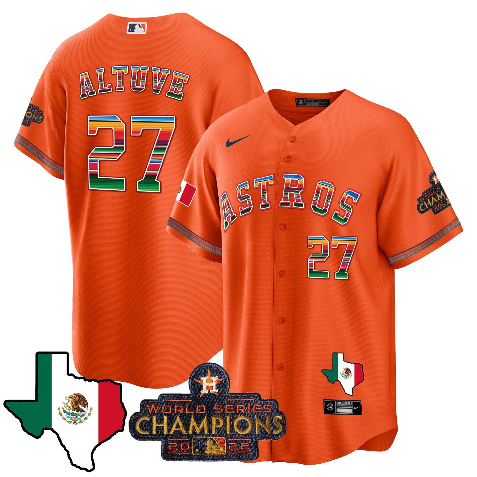 Men's Astros Mexico Texas Map Cool Base Jersey - All Stitched