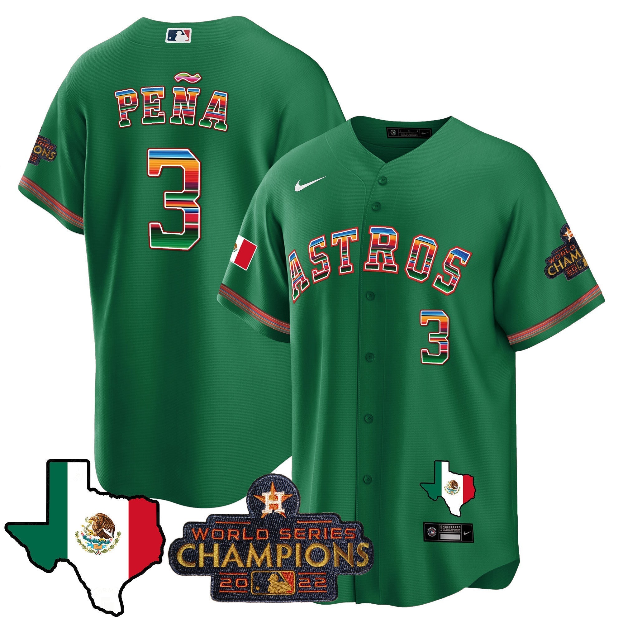 Men's Astros Mexico Texas Map Cool Base Jersey - All Stitched