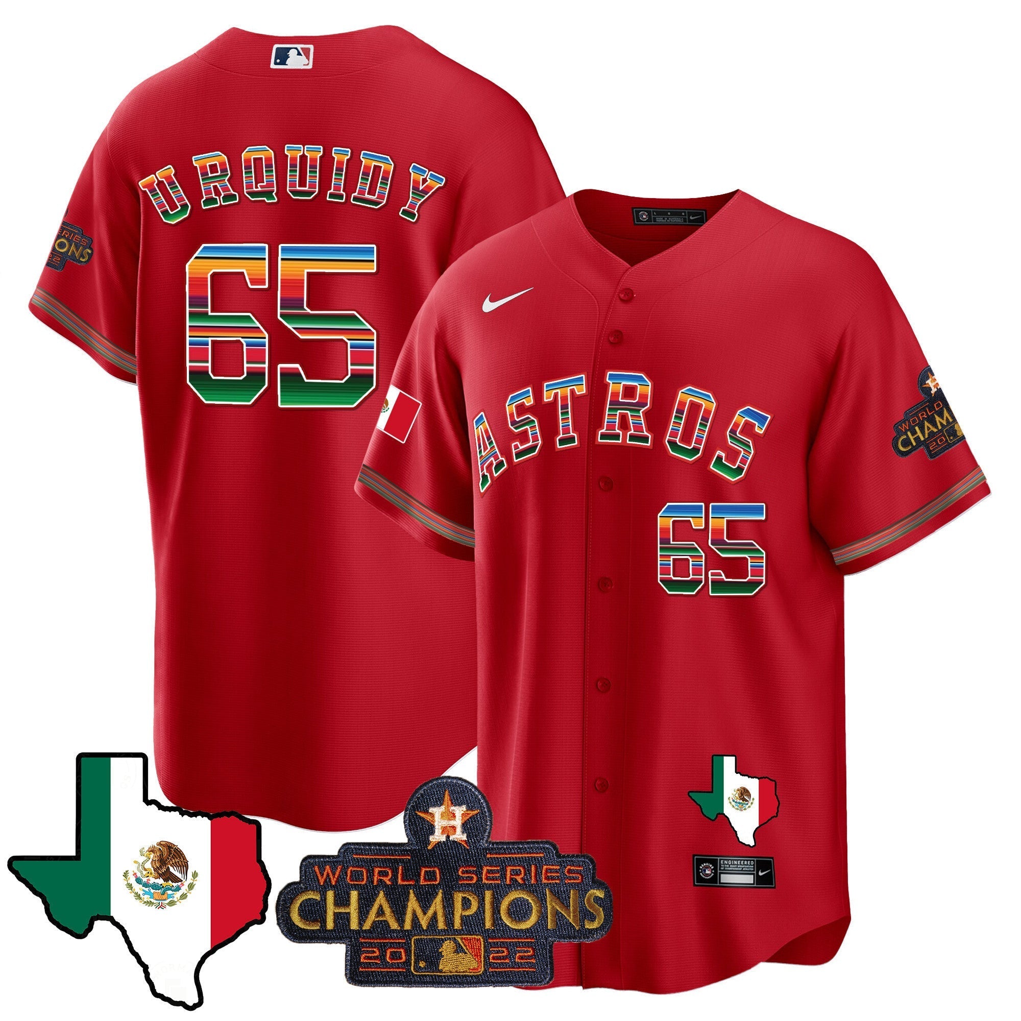 Men's Astros Mexico Texas Map Cool Base Jersey - All Stitched