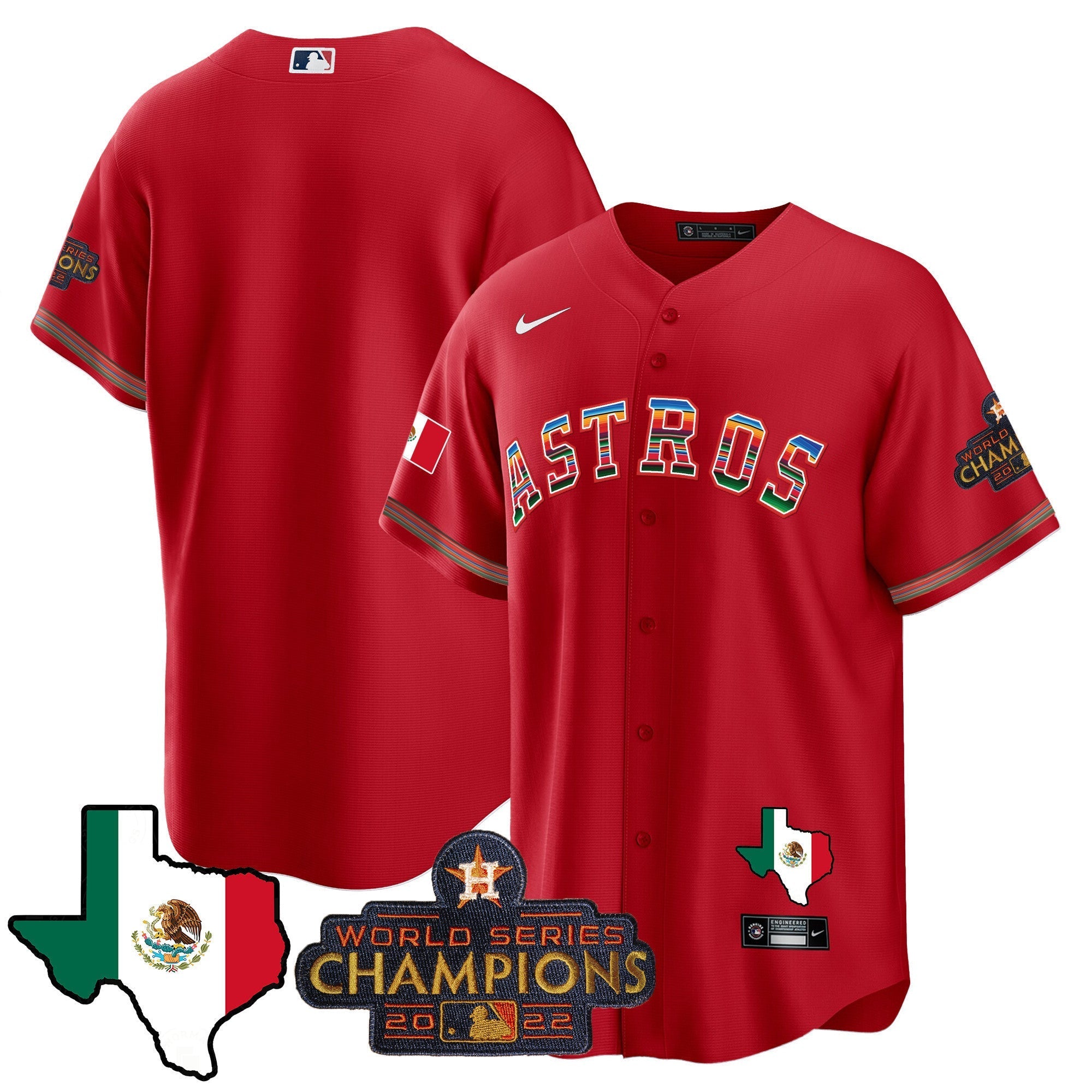 Men's Astros Mexico Texas Map Cool Base Jersey - All Stitched