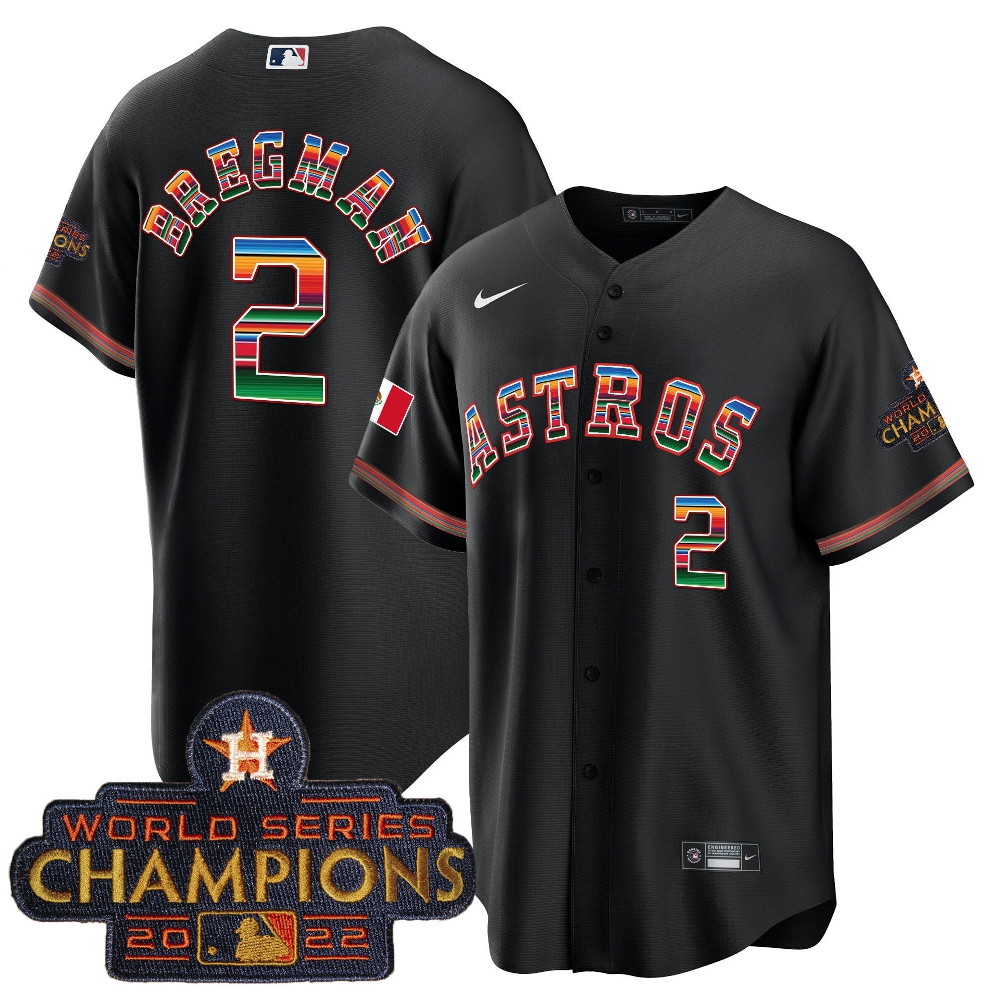 Men's Astros Mexico Cool Base Limited Jersey - All Stitched