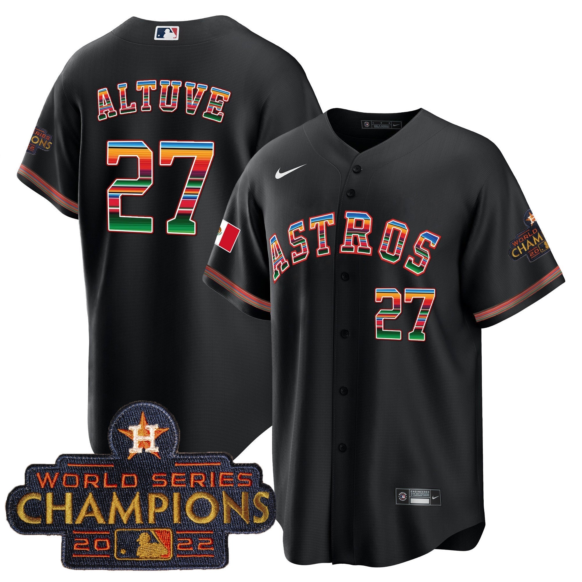 Men's Astros Mexico Cool Base Limited Jersey - All Stitched