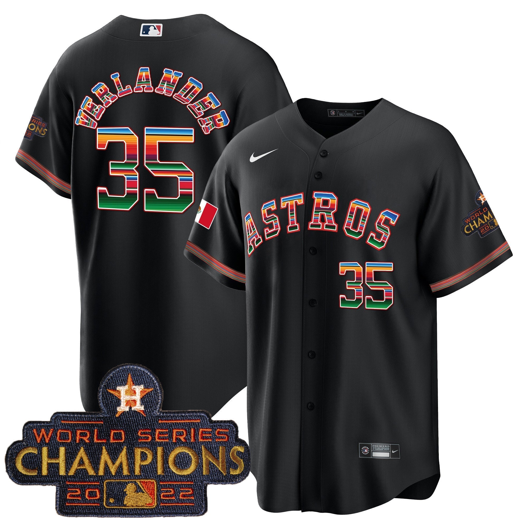 Men's Astros Mexico Cool Base Limited Jersey - All Stitched