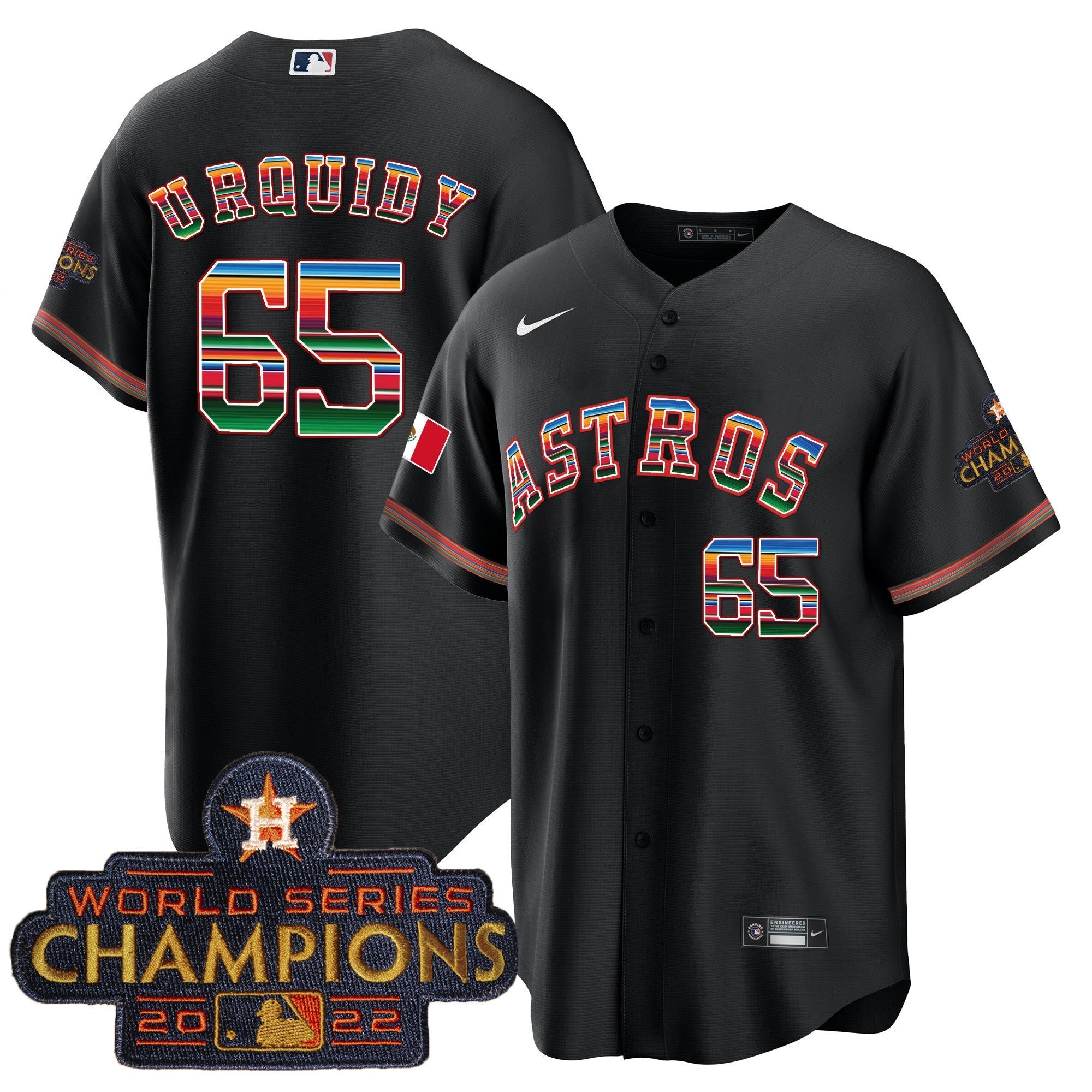 Men's Astros Mexico Cool Base Limited Jersey - All Stitched