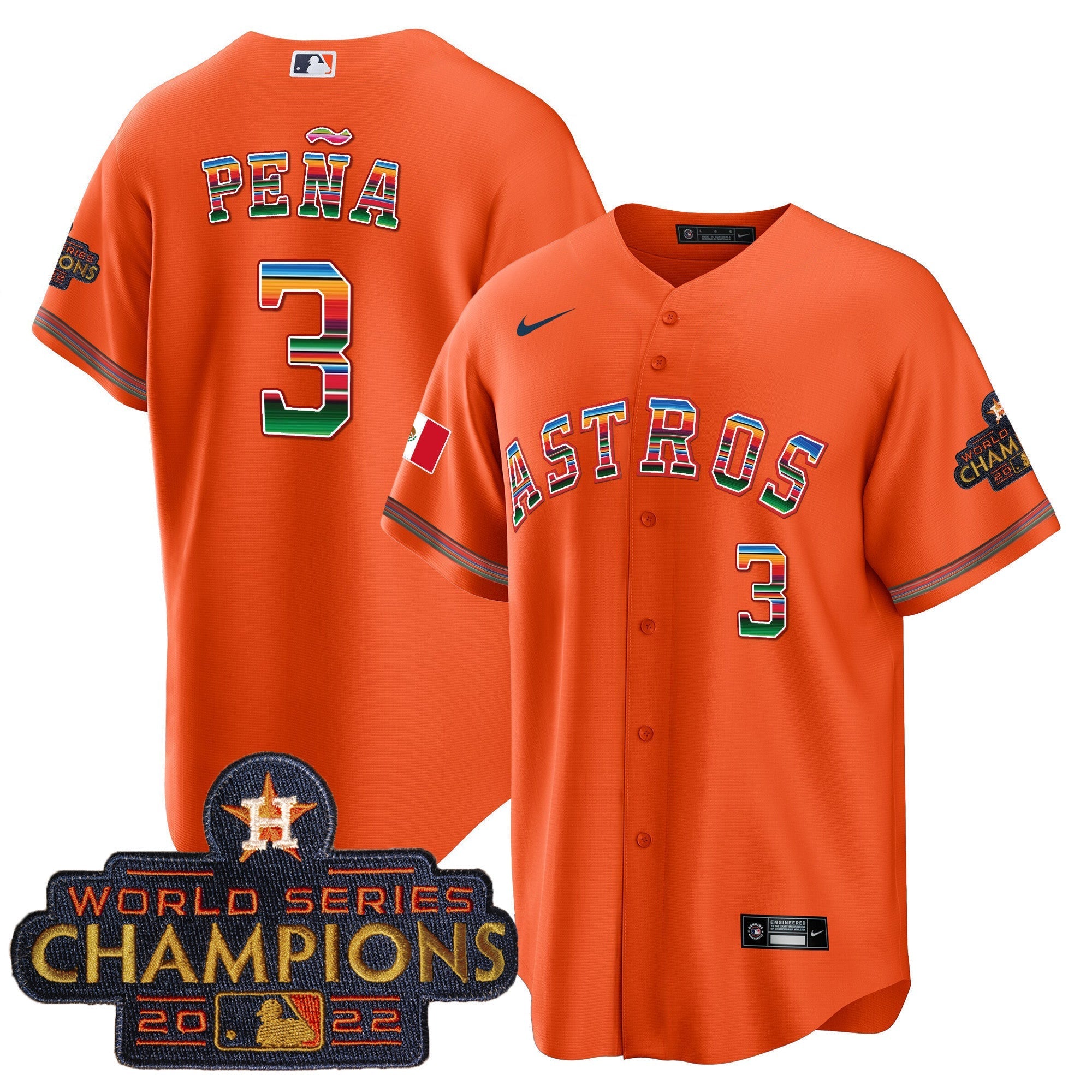 Men's Astros Mexico Cool Base Limited Jersey - All Stitched
