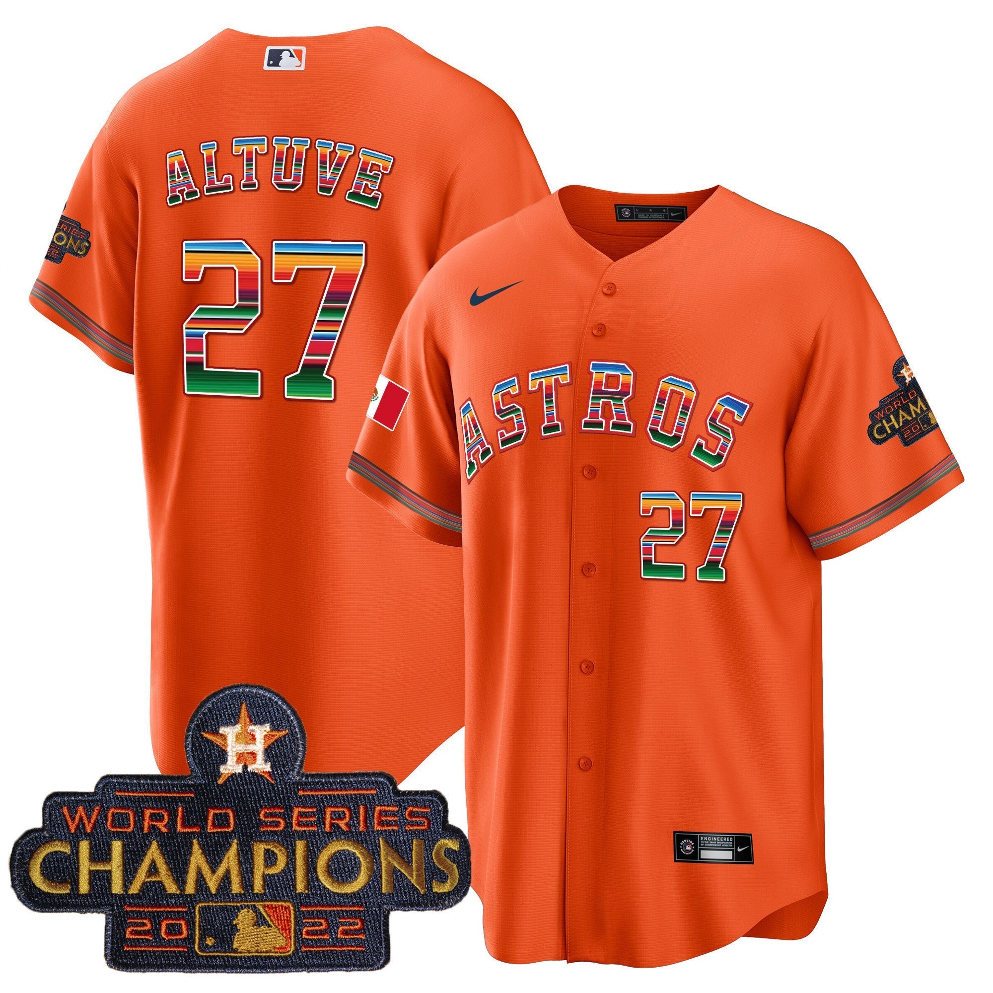 Men's Astros Mexico Cool Base Limited Jersey - All Stitched