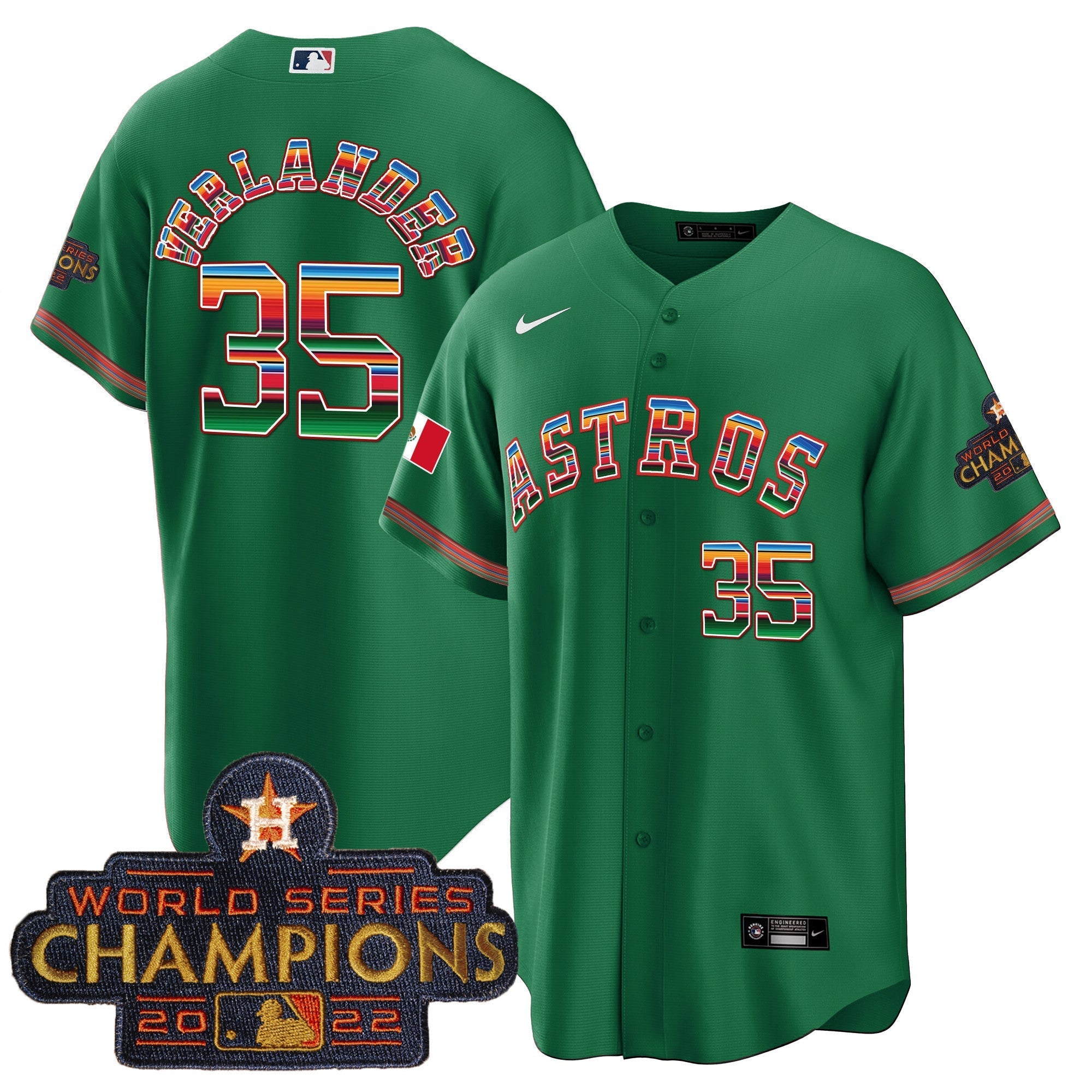 Men's Astros Mexico Cool Base Limited Jersey - All Stitched