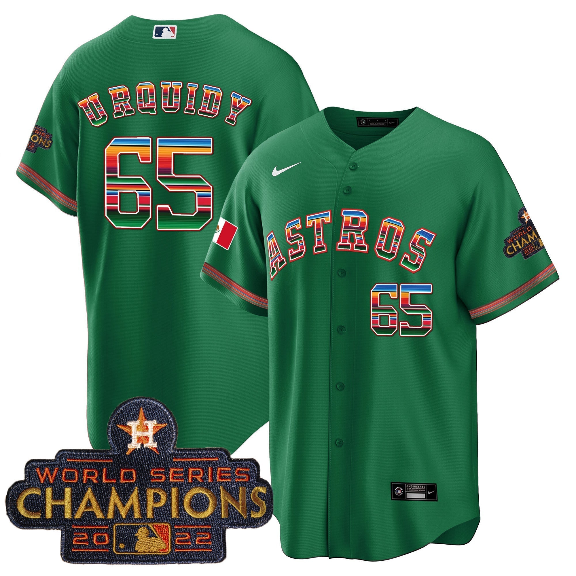 Men's Astros Mexico Cool Base Limited Jersey - All Stitched