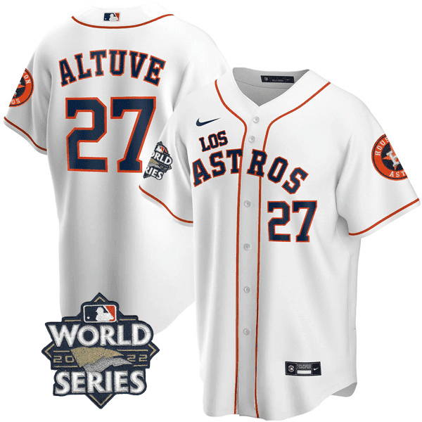 Men's Houston Astros - “Los Astros” Hispanic Heritage World Series Patch Jersey – All Stitched