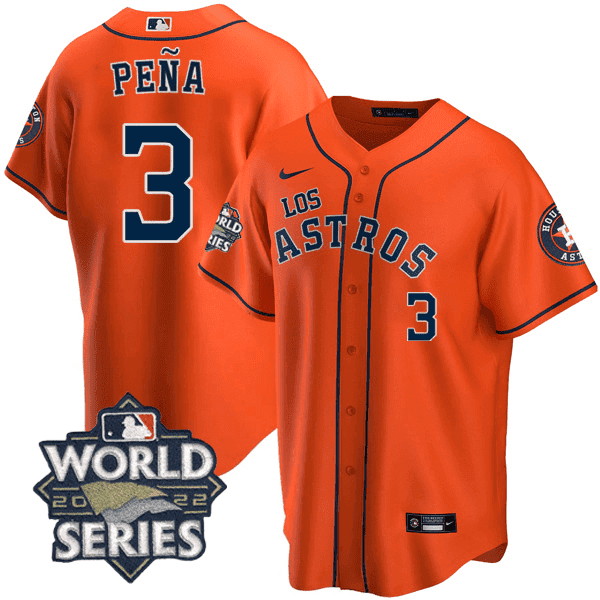 Men's Houston Astros - “Los Astros” Hispanic Heritage World Series Patch Jersey – All Stitched