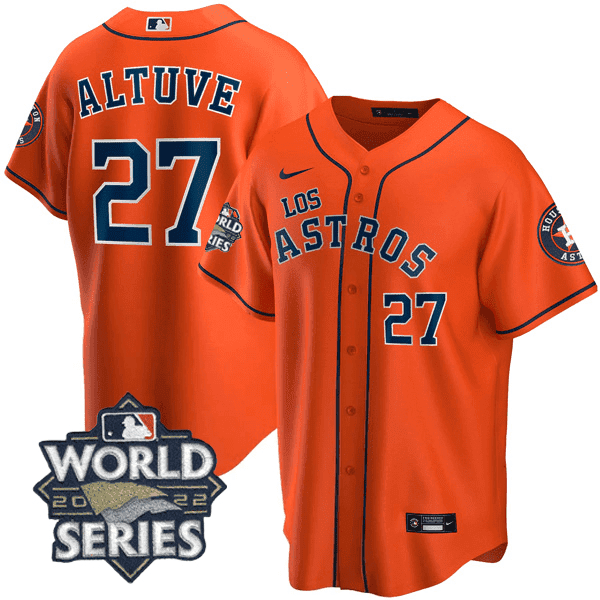 Men's Houston Astros - “Los Astros” Hispanic Heritage World Series Patch Jersey – All Stitched