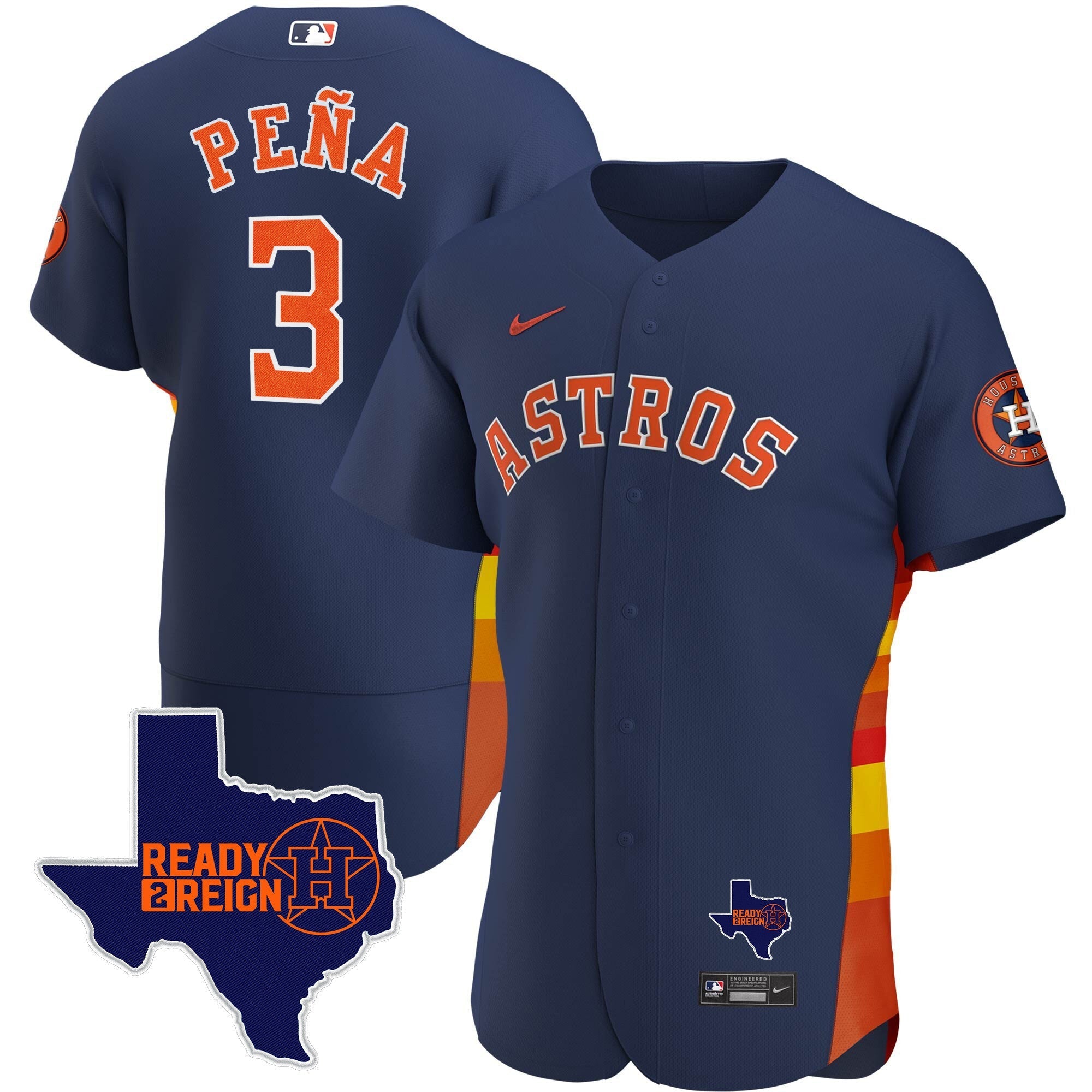 Men's Houston Astros 2023 Ready 2 Reign Flex Base Jersey - All Stitched