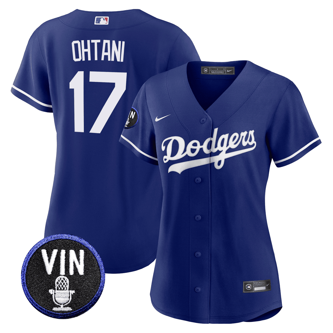 Women's Shohei Ohtani Dodgers Vin Scully Patch Jersey - All Stitched