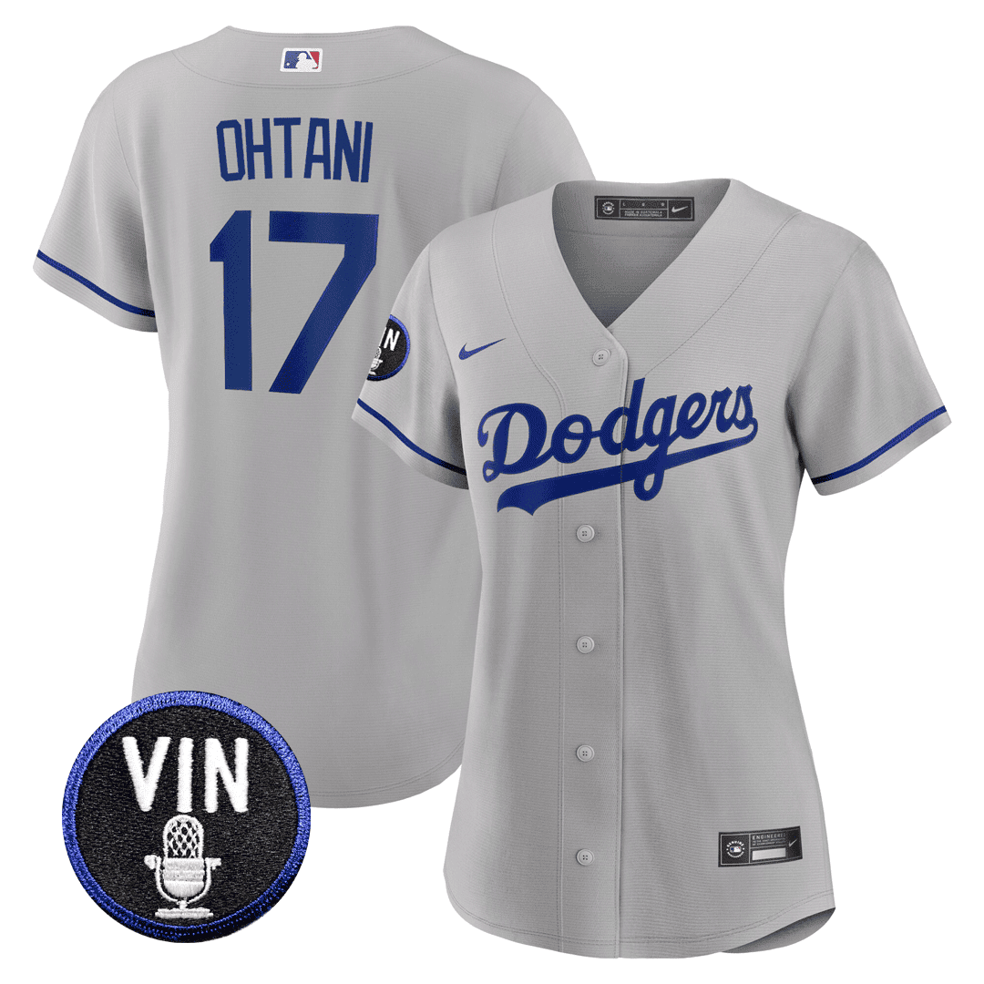 Women's Shohei Ohtani Dodgers Vin Scully Patch Jersey - All Stitched