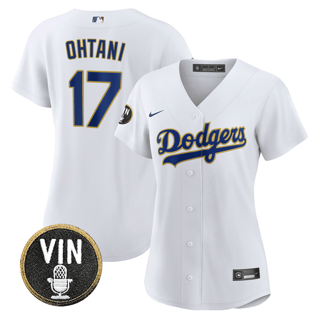 Women's Shohei Ohtani Dodgers Vin Scully Patch Jersey - All Stitched