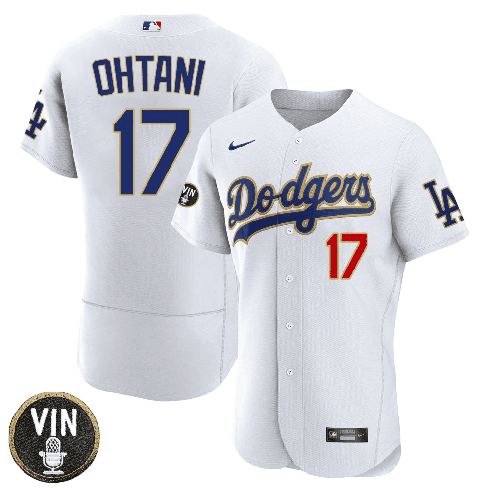 Men's Shohei Ohtani Los Angeles Dodgers Vin Scully Patch Jersey - All Stitched