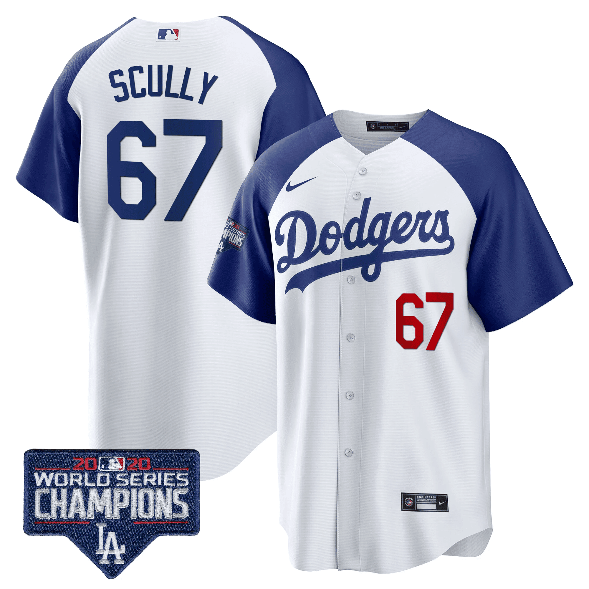 Men's Dodgers World Series Champions Patch Cool Base Jersey - All Stitched