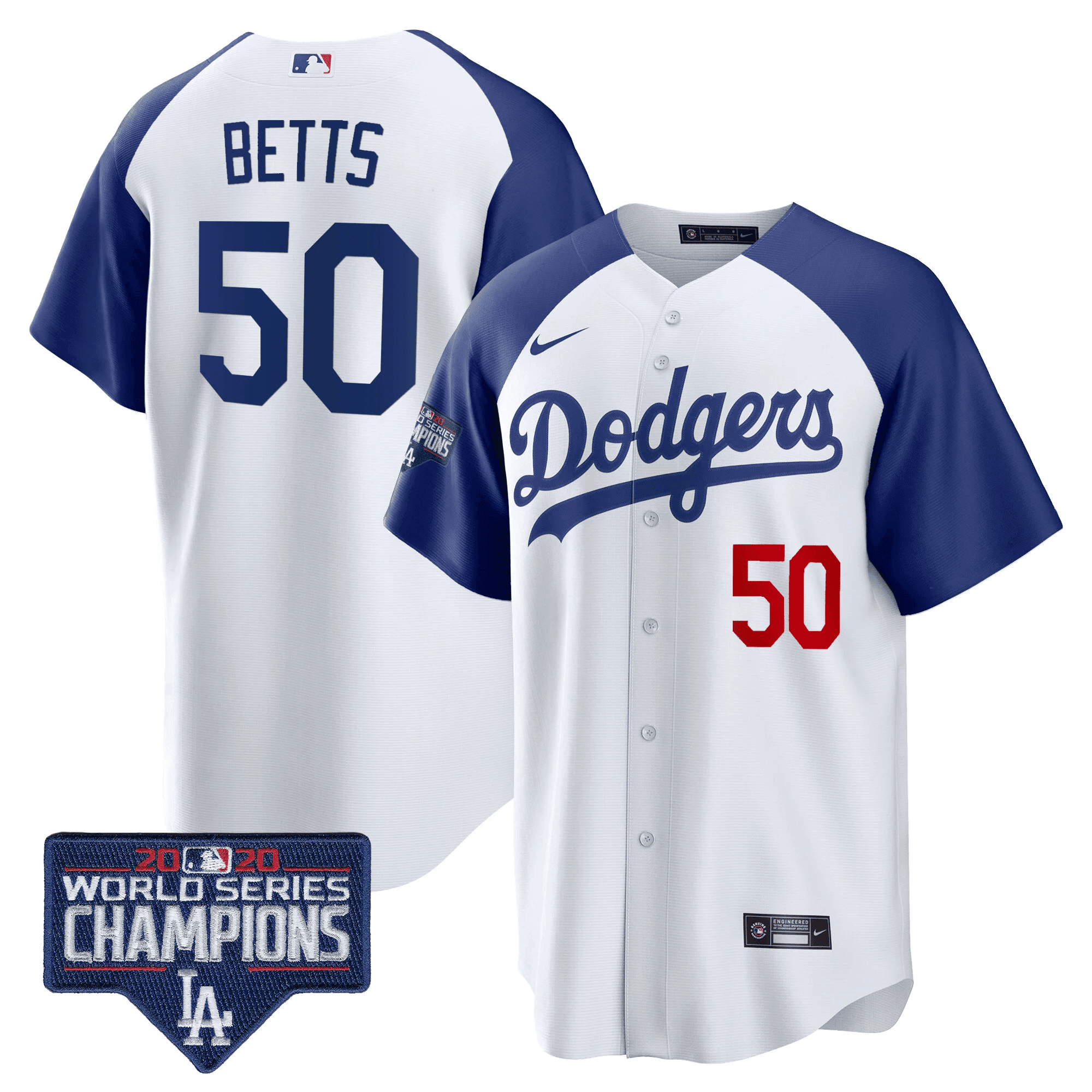 Men's Dodgers World Series Champions Patch Cool Base Jersey - All Stitched
