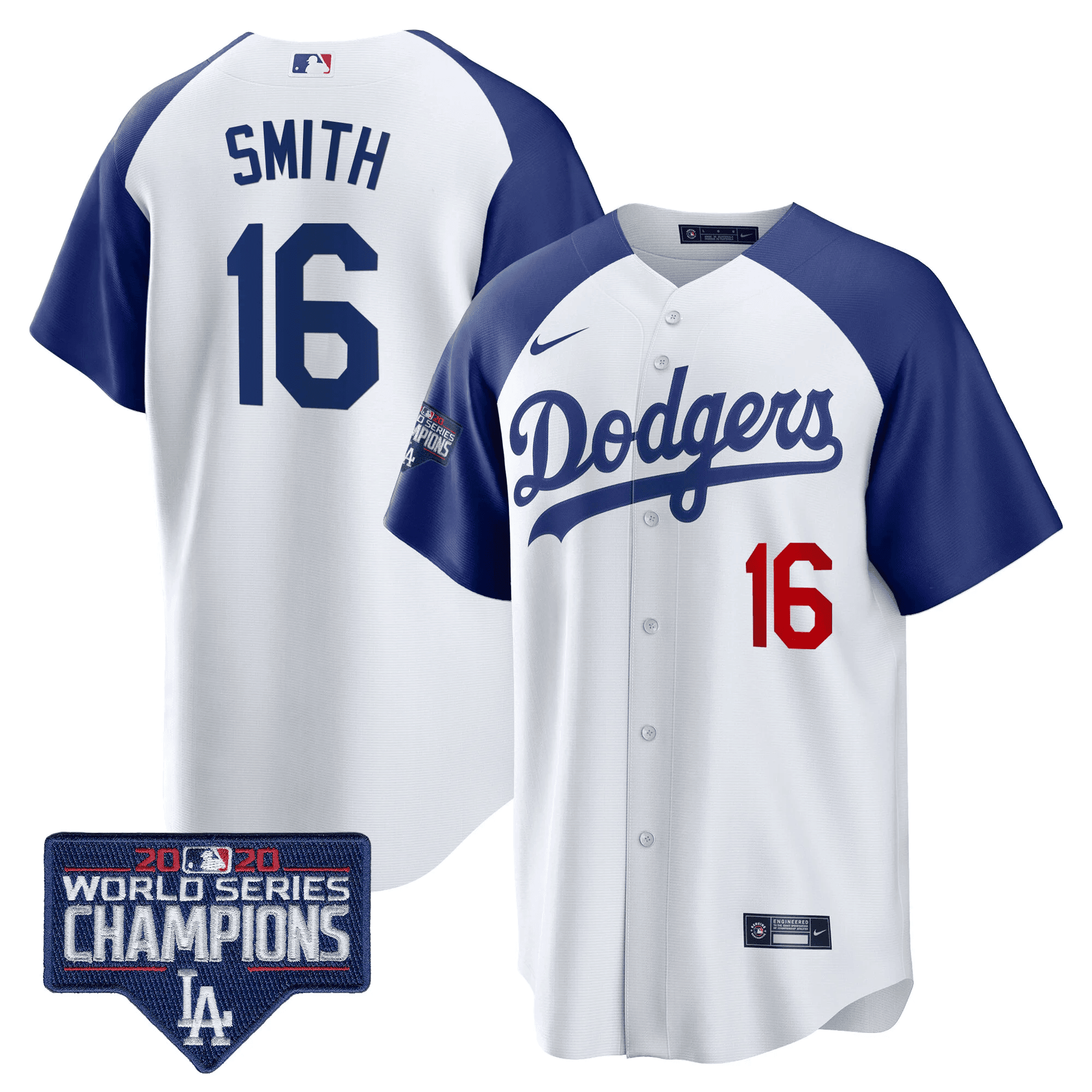 Men's Dodgers World Series Champions Patch Cool Base Jersey - All Stitched