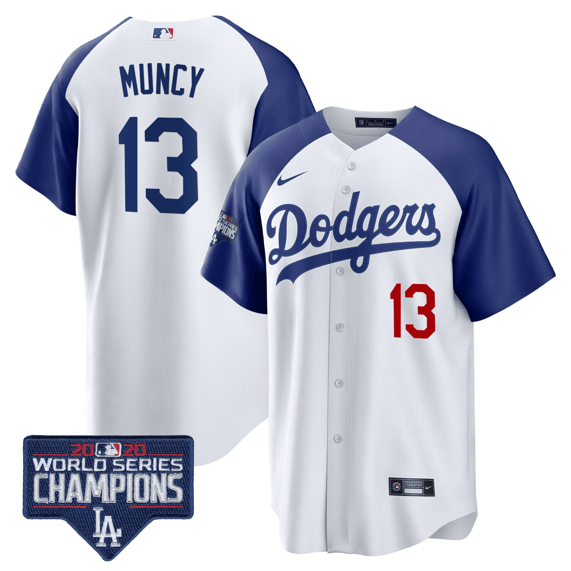 Men's Dodgers World Series Champions Patch Cool Base Jersey - All Stitched