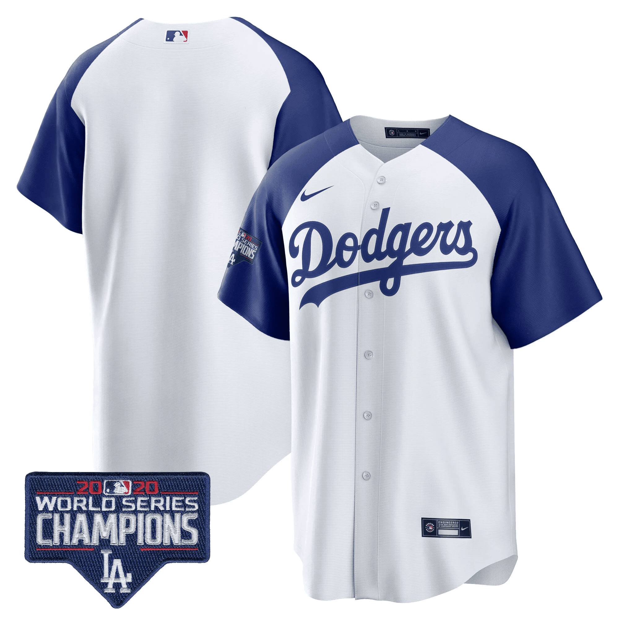 Men's Dodgers World Series Champions Patch Cool Base Jersey - All Stitched