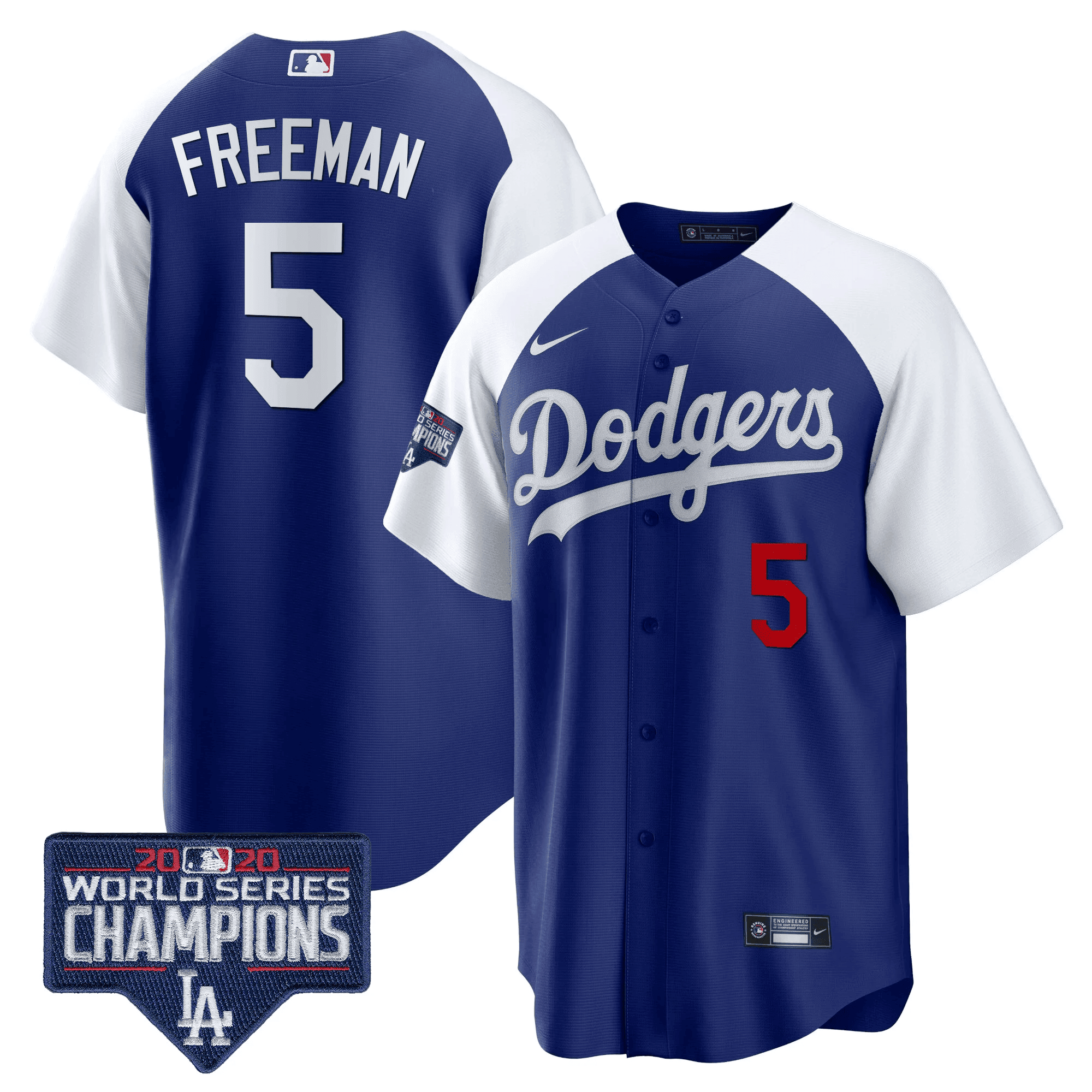Men's Dodgers World Series Champions Patch Cool Base Jersey - All Stitched