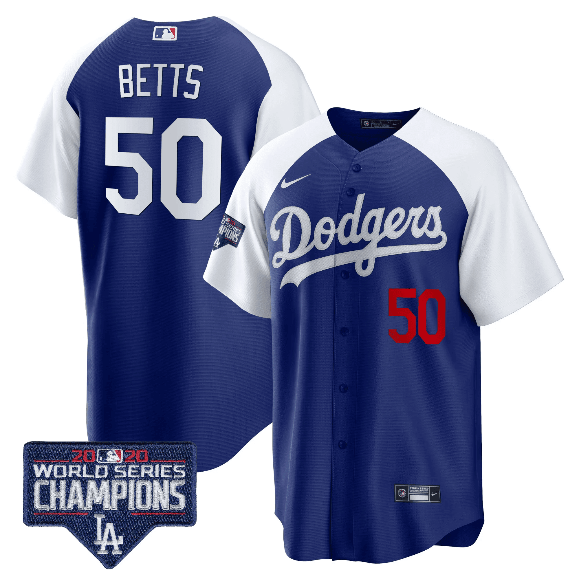 Men's Dodgers World Series Champions Patch Cool Base Jersey - All Stitched