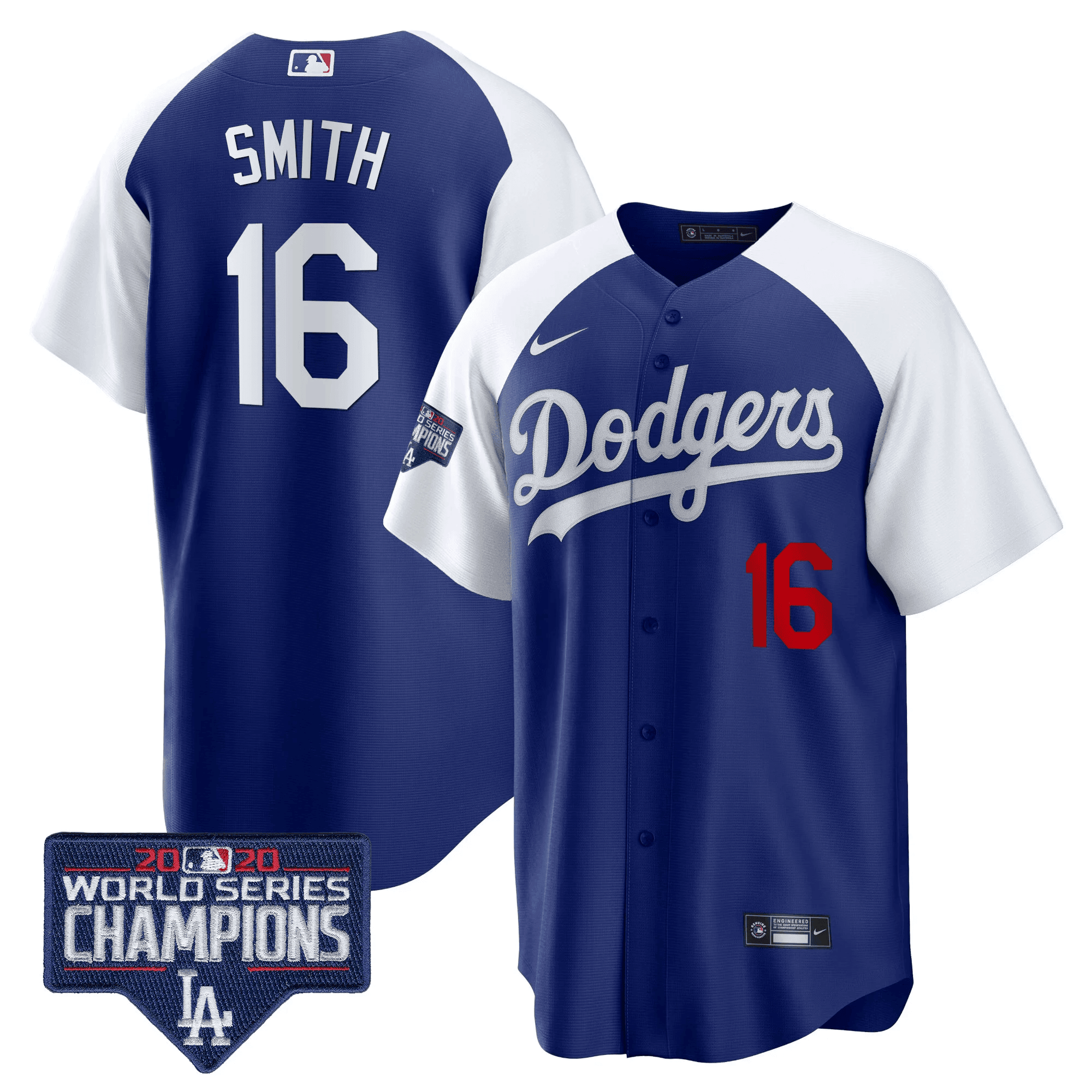Men's Dodgers World Series Champions Patch Cool Base Jersey - All Stitched