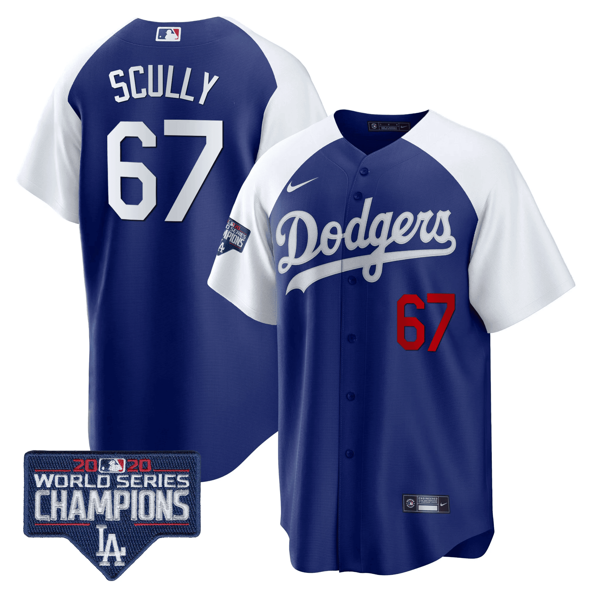 Men's Dodgers World Series Champions Patch Cool Base Jersey - All Stitched