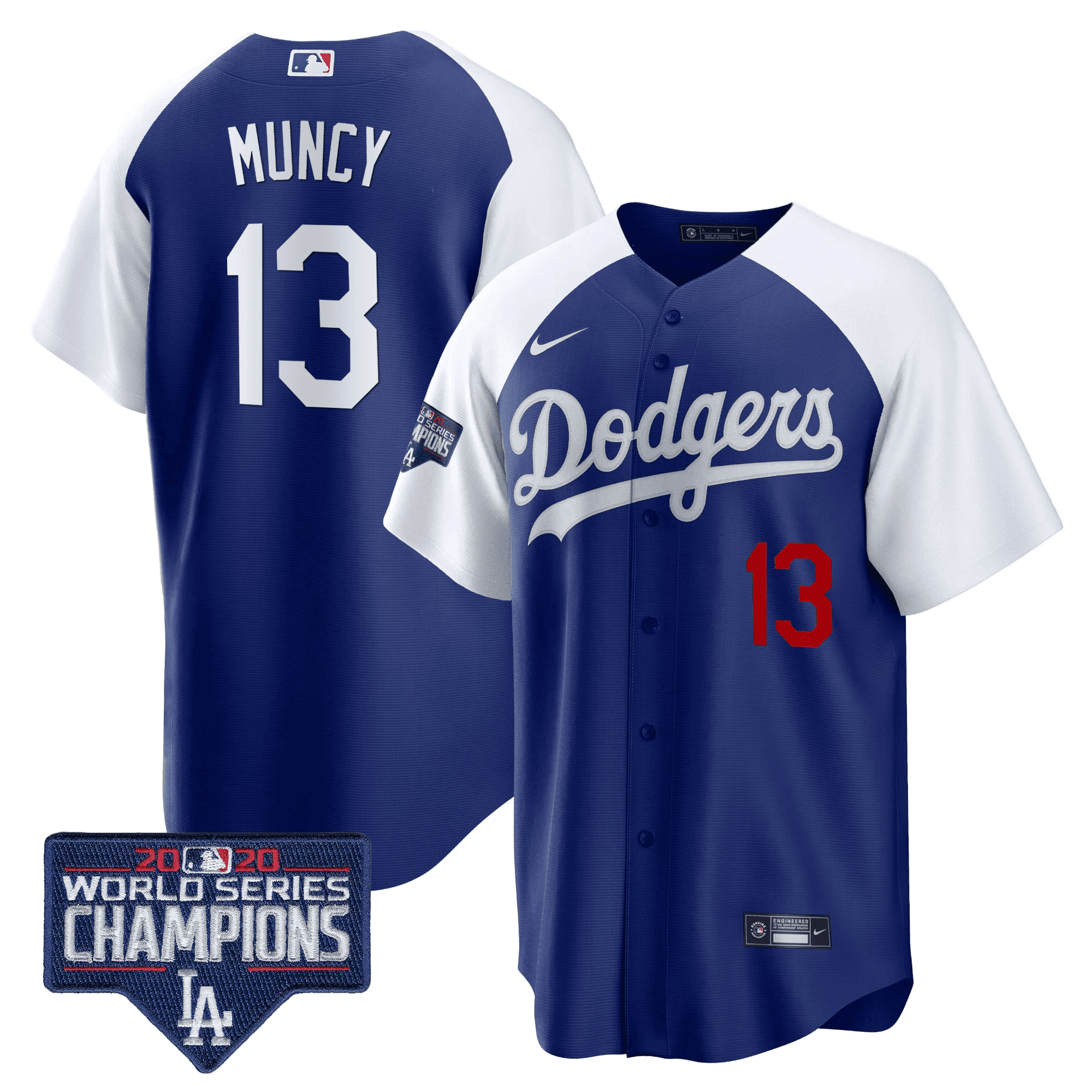Men's Dodgers World Series Champions Patch Cool Base Jersey - All Stitched