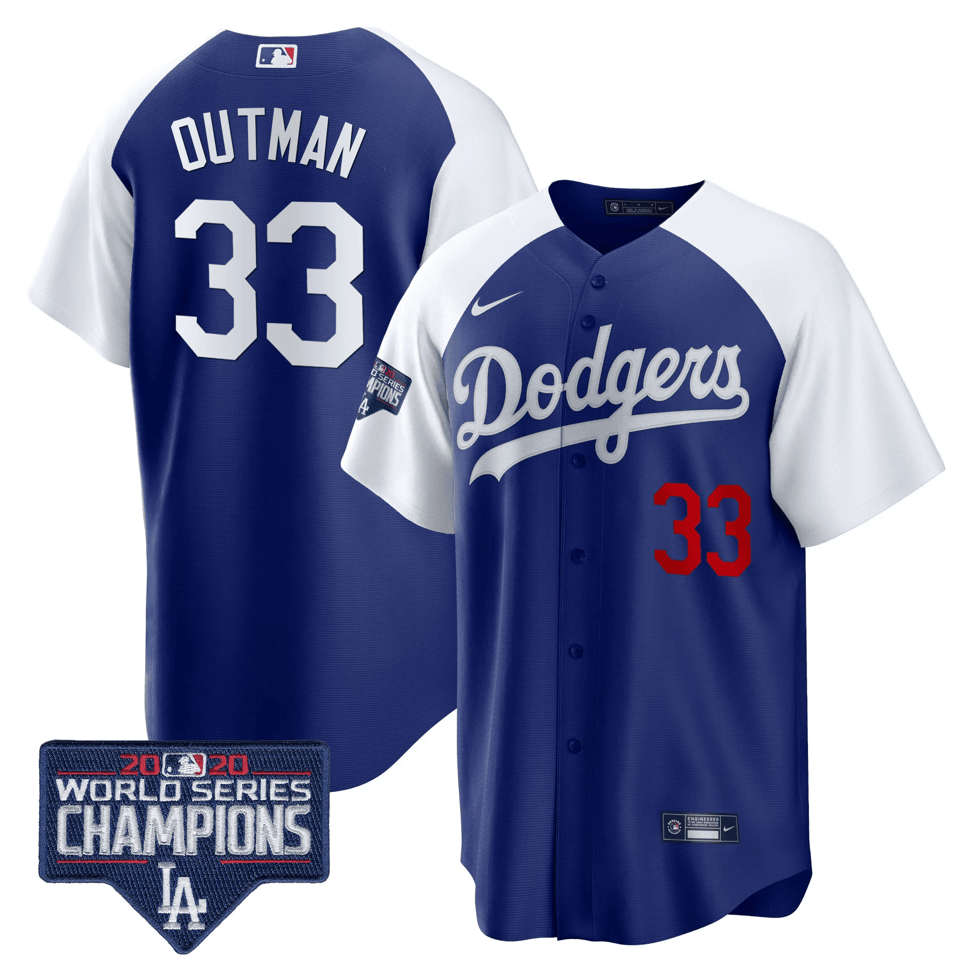 Men's Dodgers World Series Champions Patch Cool Base Jersey - All Stitched