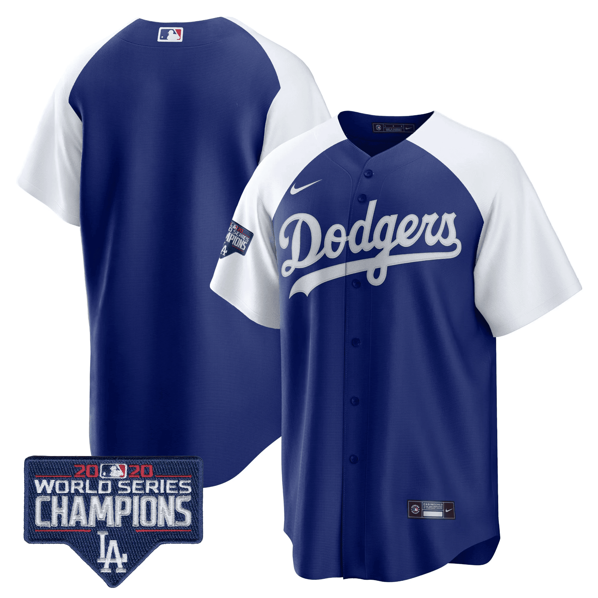 Men's Dodgers World Series Champions Patch Cool Base Jersey - All Stitched