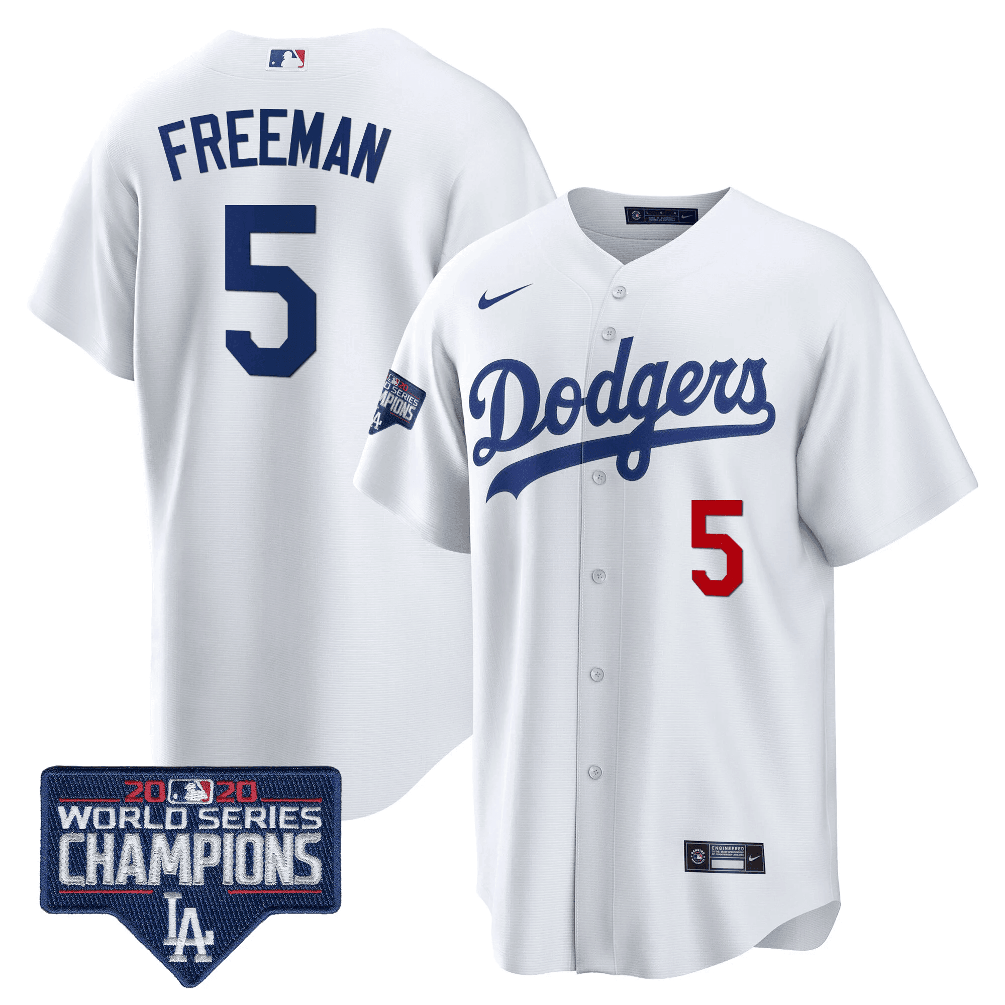 Men's Dodgers World Series Champions Patch Cool Base Jersey - All Stitched