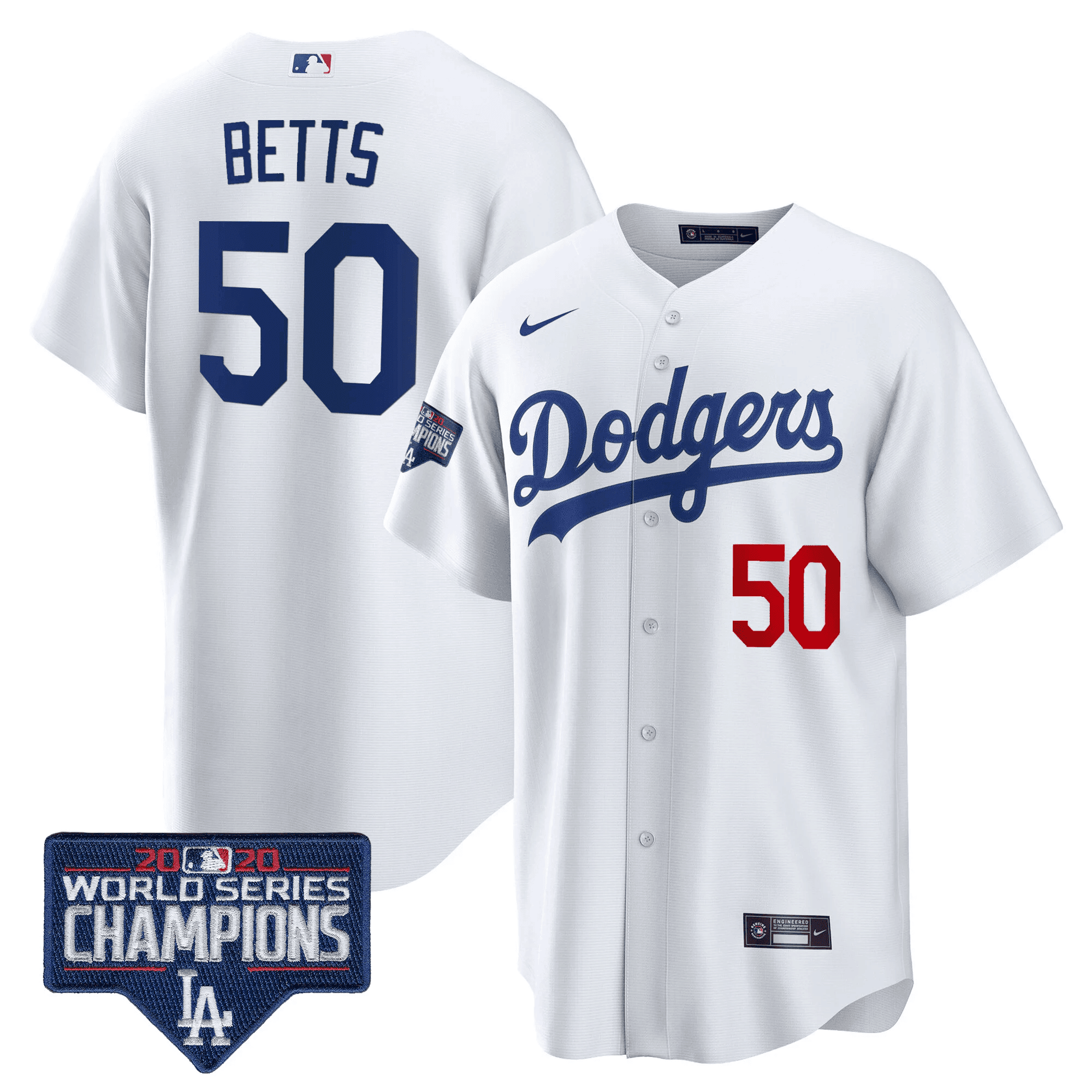 Men's Dodgers World Series Champions Patch Cool Base Jersey - All Stitched