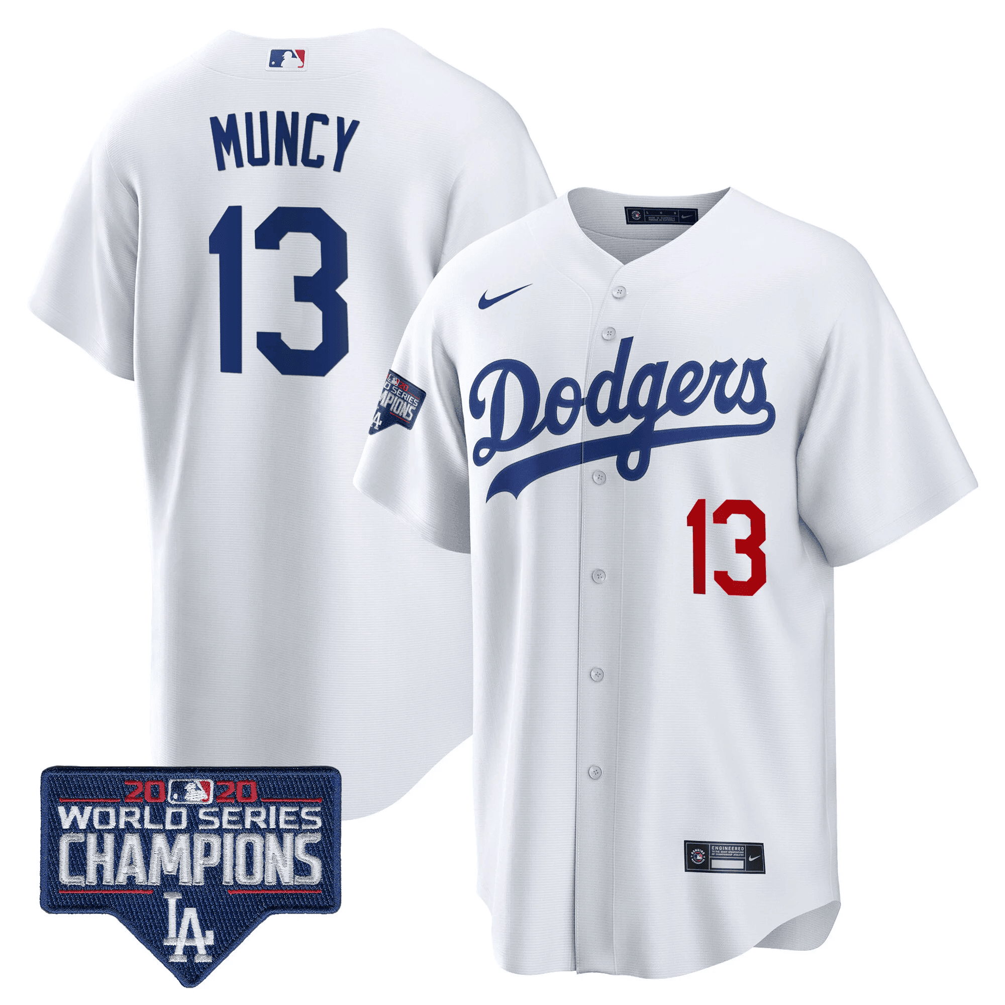 Men's Dodgers World Series Champions Patch Cool Base Jersey - All Stitched