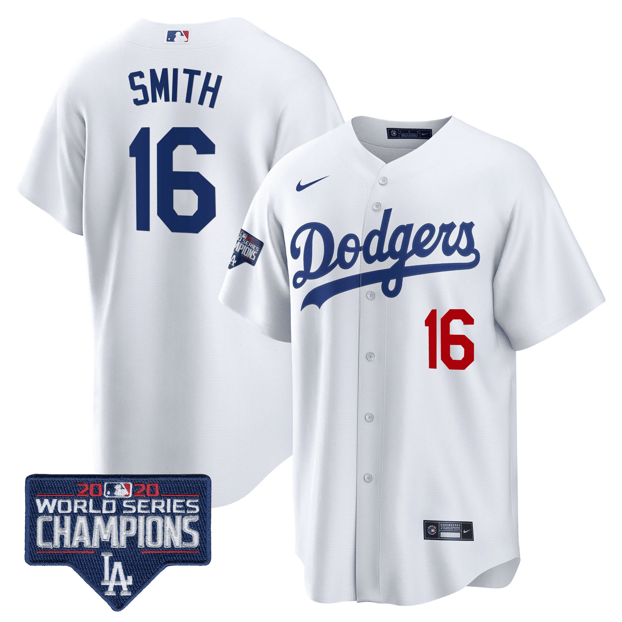 Men's Dodgers World Series Champions Patch Cool Base Jersey - All Stitched