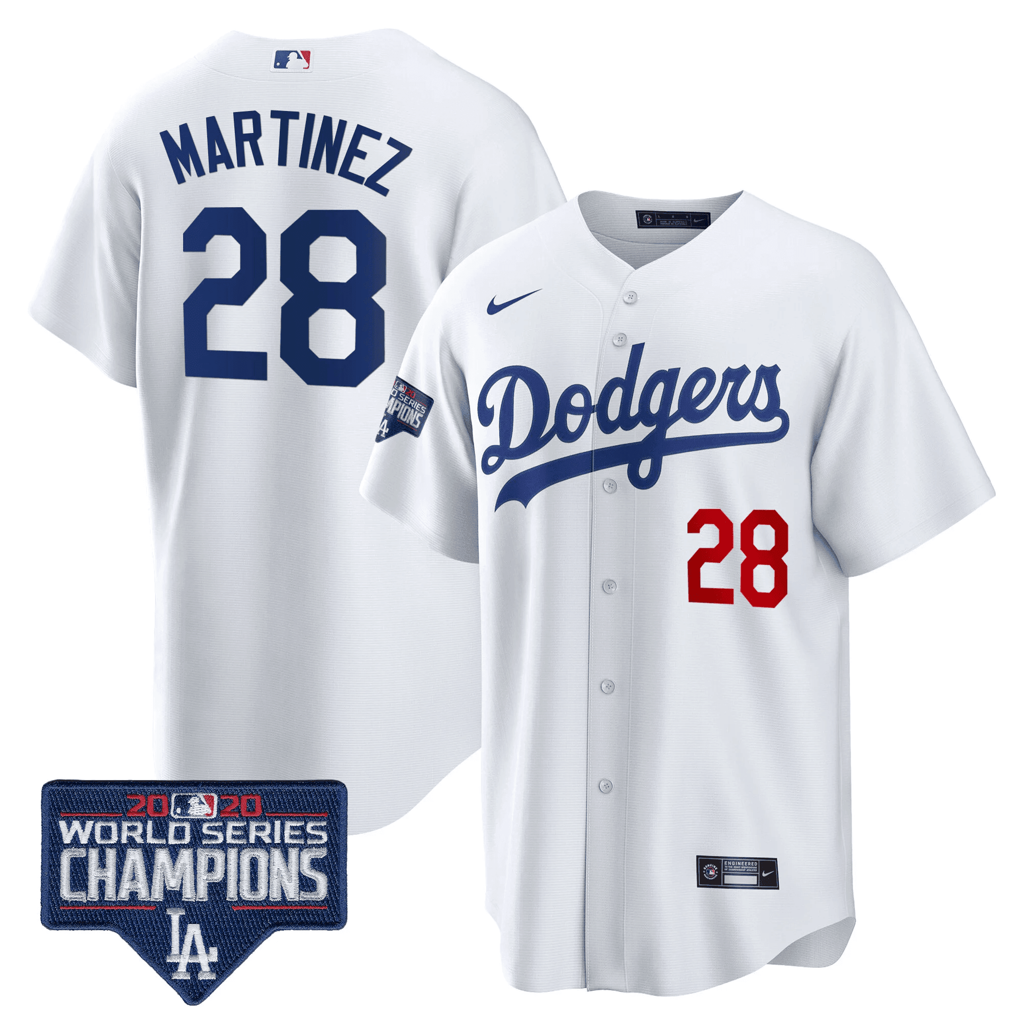 Men's Dodgers World Series Champions Patch Cool Base Jersey - All Stitched