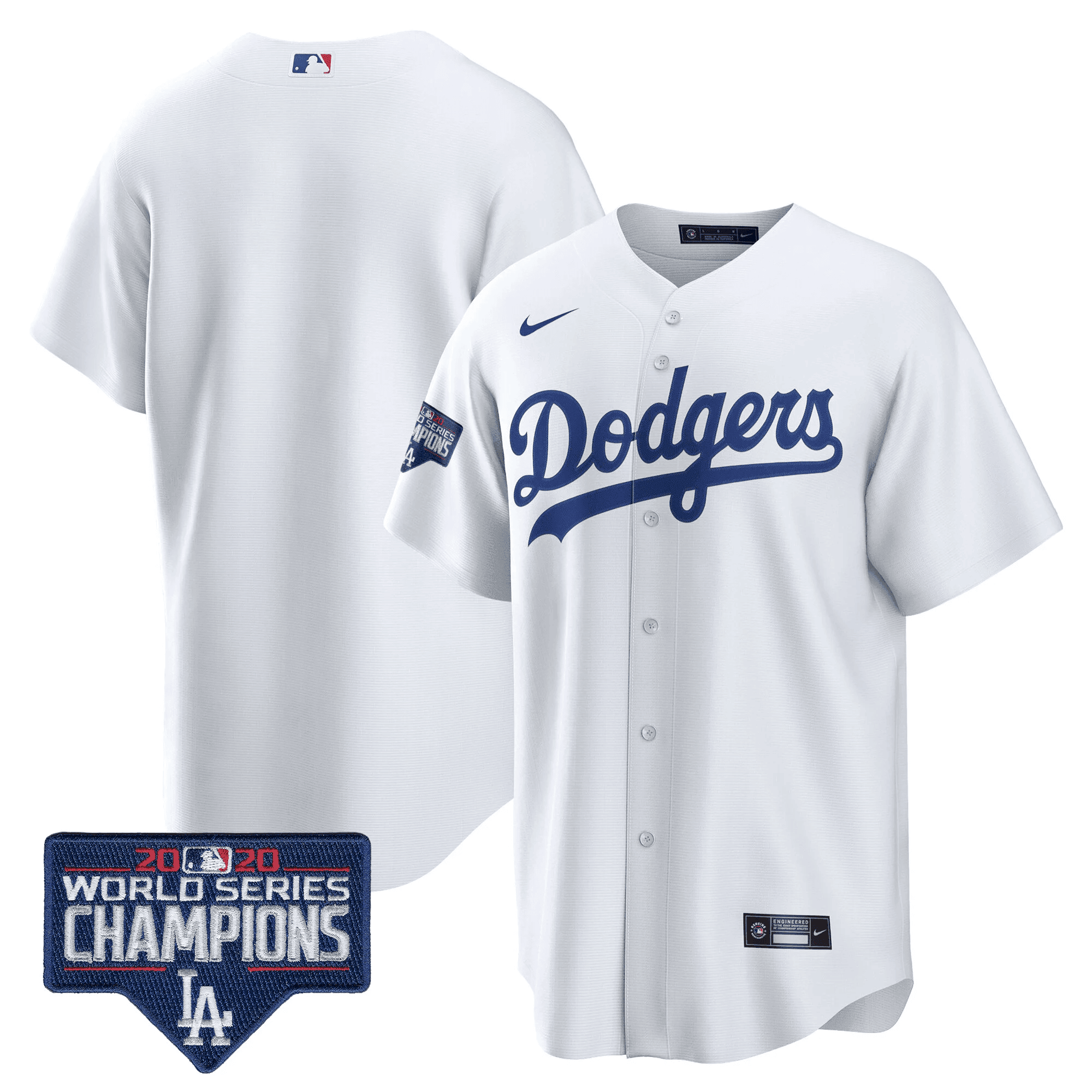 Men's Dodgers World Series Champions Patch Cool Base Jersey - All Stitched