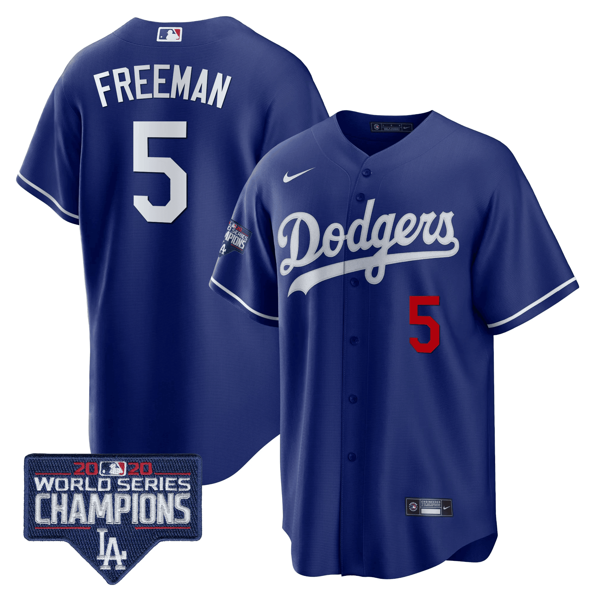 Men's Dodgers World Series Champions Patch Cool Base Jersey - All Stitched