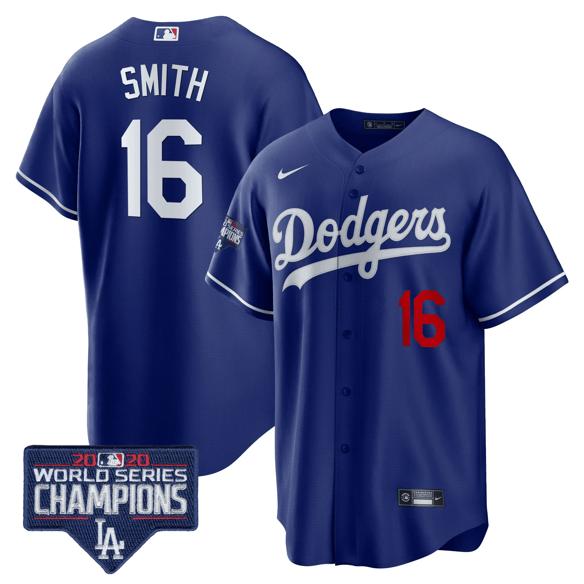 Men's Dodgers World Series Champions Patch Cool Base Jersey - All Stitched