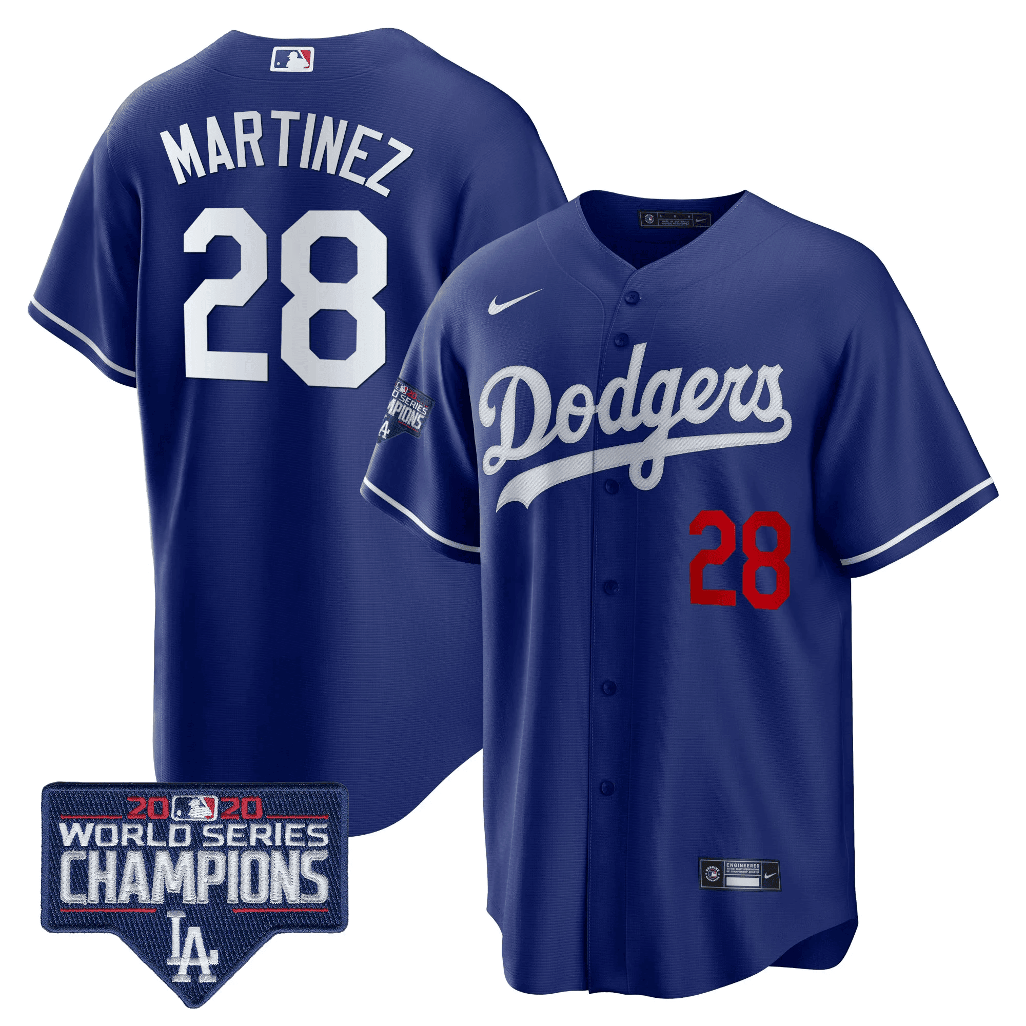 Men's Dodgers World Series Champions Patch Cool Base Jersey - All Stitched